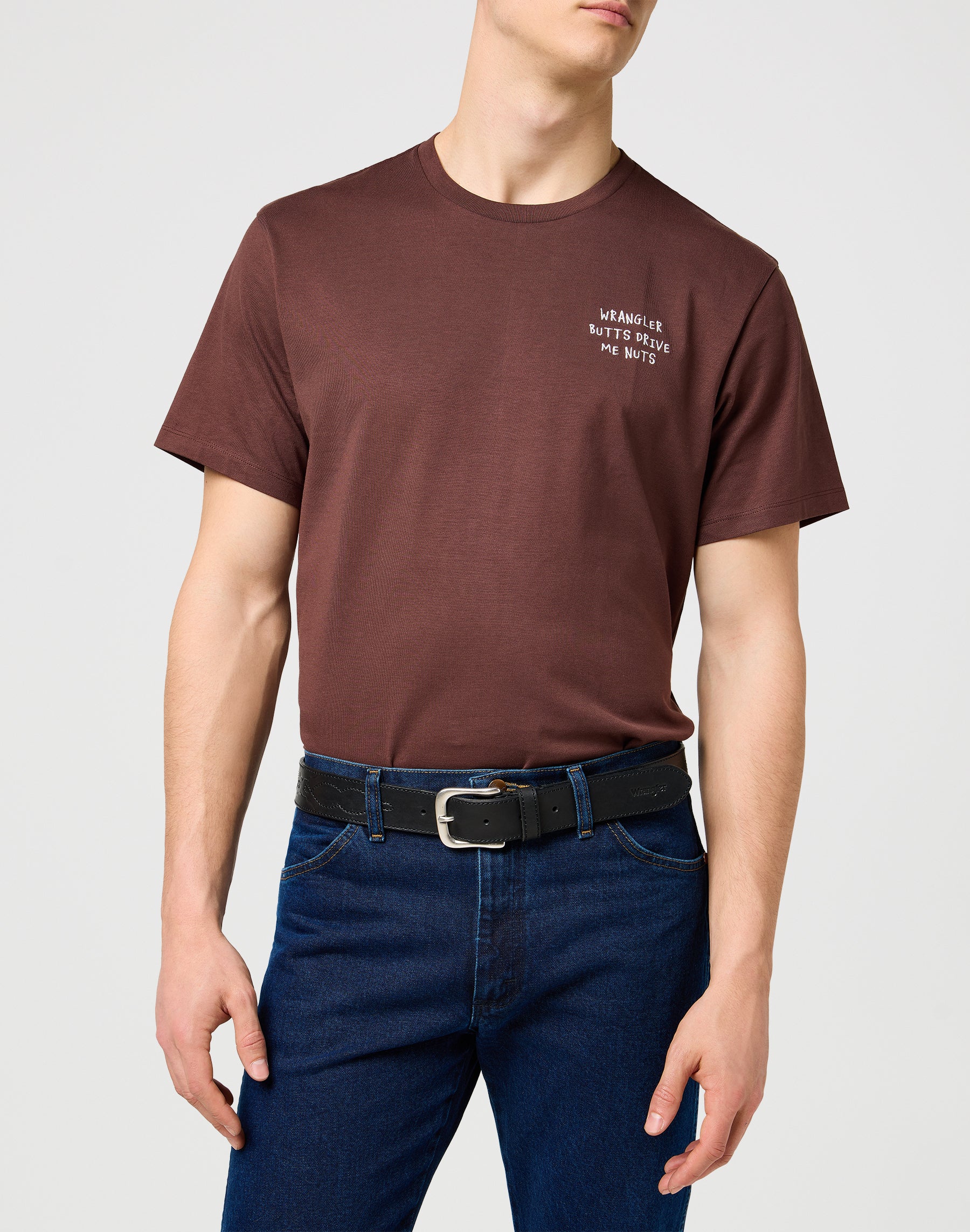 Western Stitch Belt in Black Ceinture Wrangler