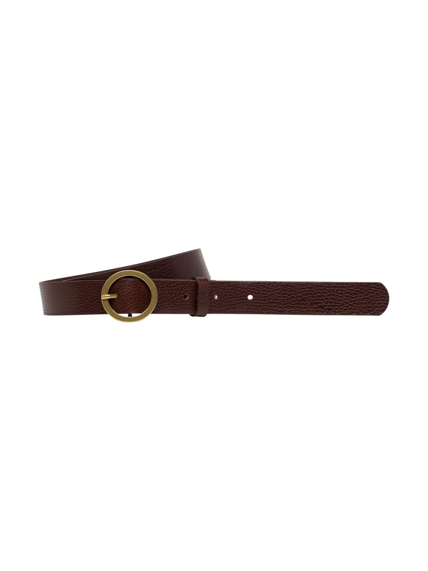 Ceinture à boucle ronde en marron foncé