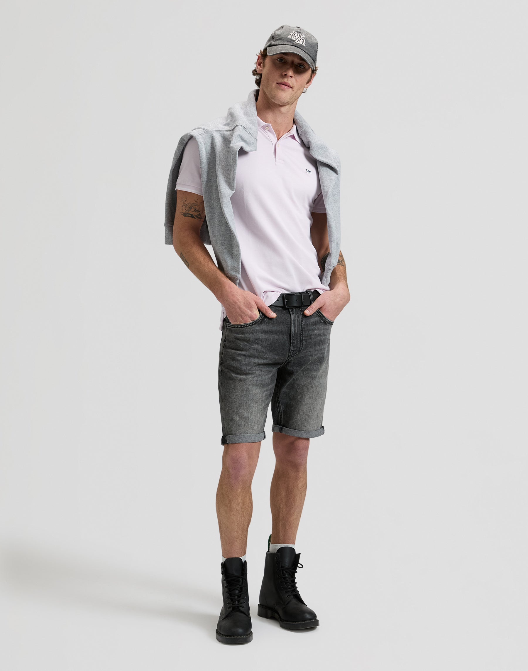 Polo piqué rose clair glacé