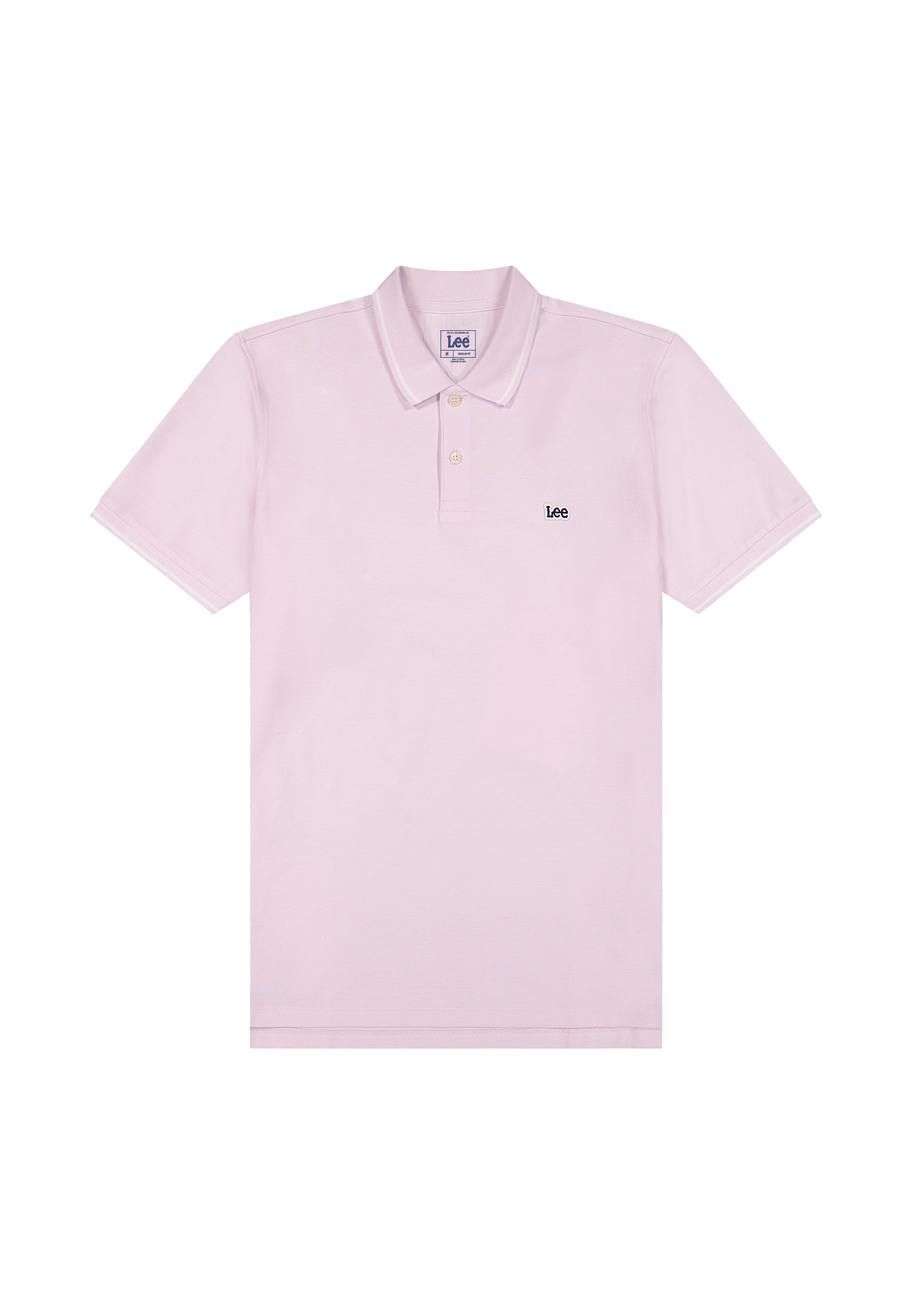 Polo piqué rose clair glacé
