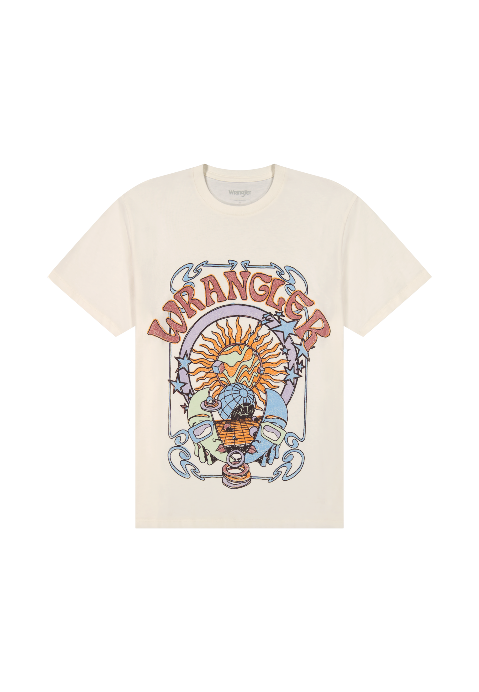 T-shirt Girlfriend en blanc délavé T-shirts Wrangler