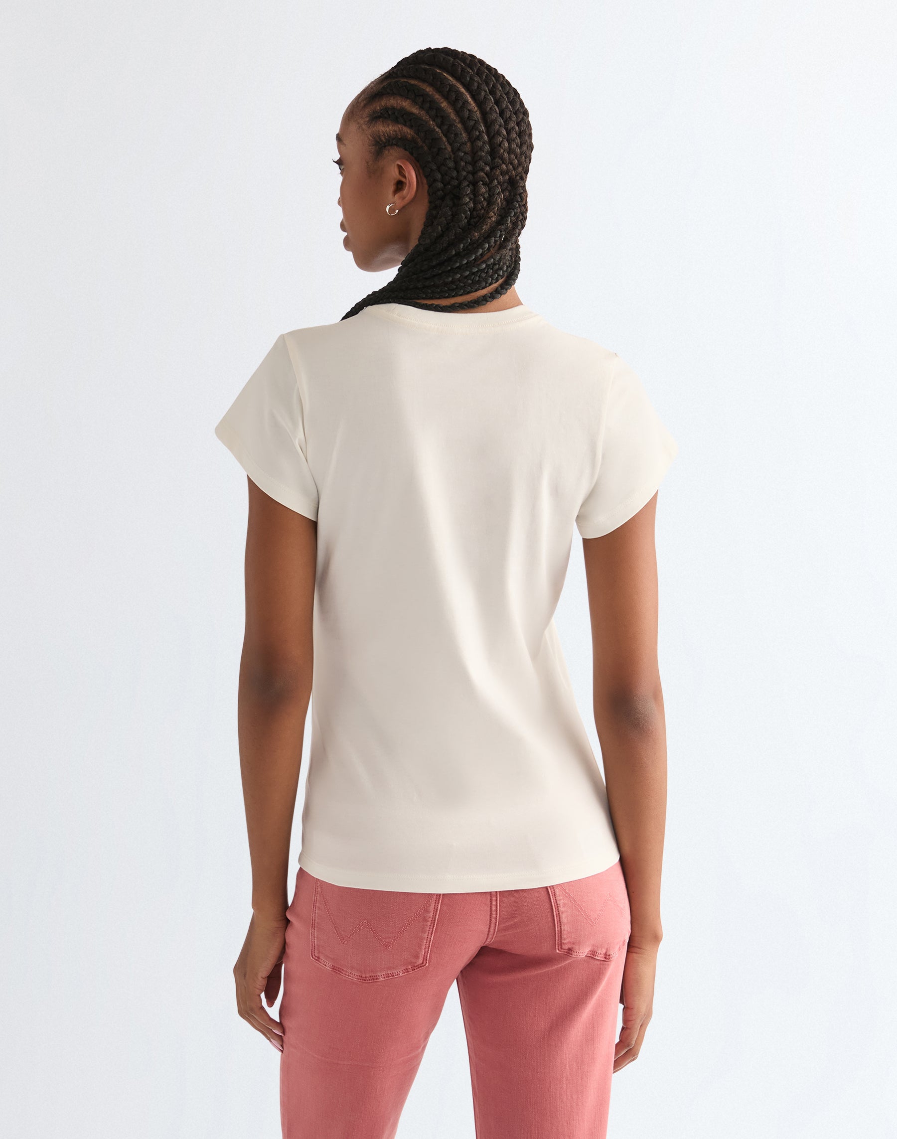 T-shirt rétréci blanc délavé T-shirts Wrangler