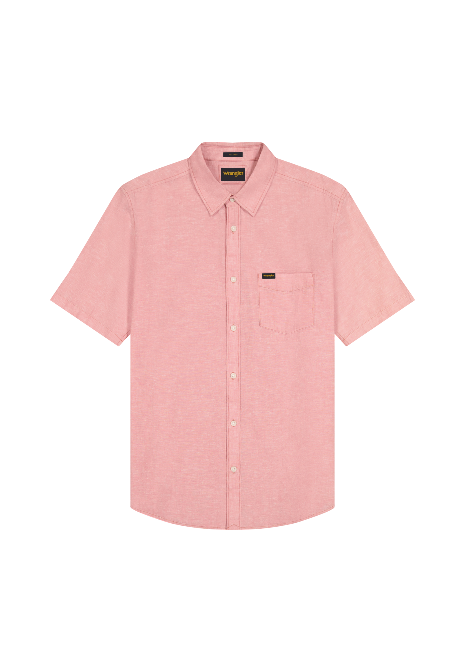 Chemise à manches courtes et 1 poche, couleur rose poudré Chemises Wrangler