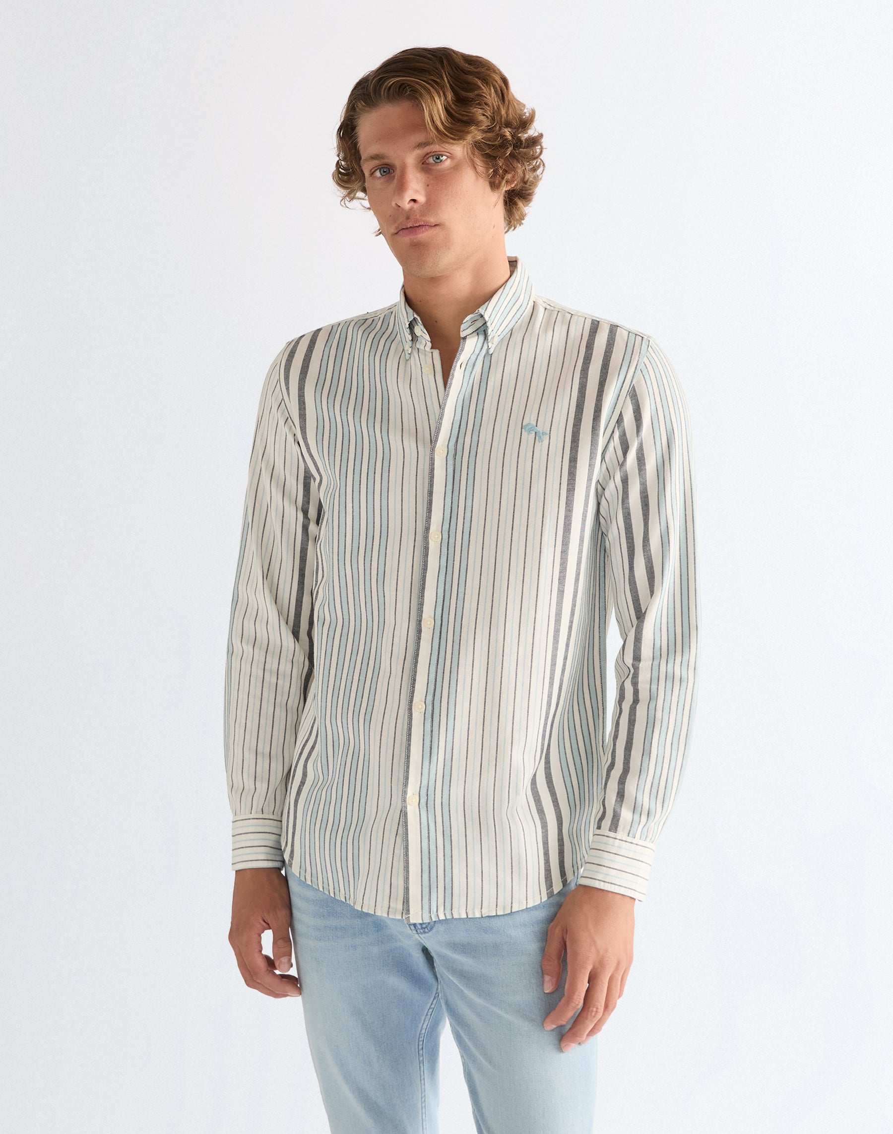 Chemise Oxford blanche et bleue Chemises Wrangler
