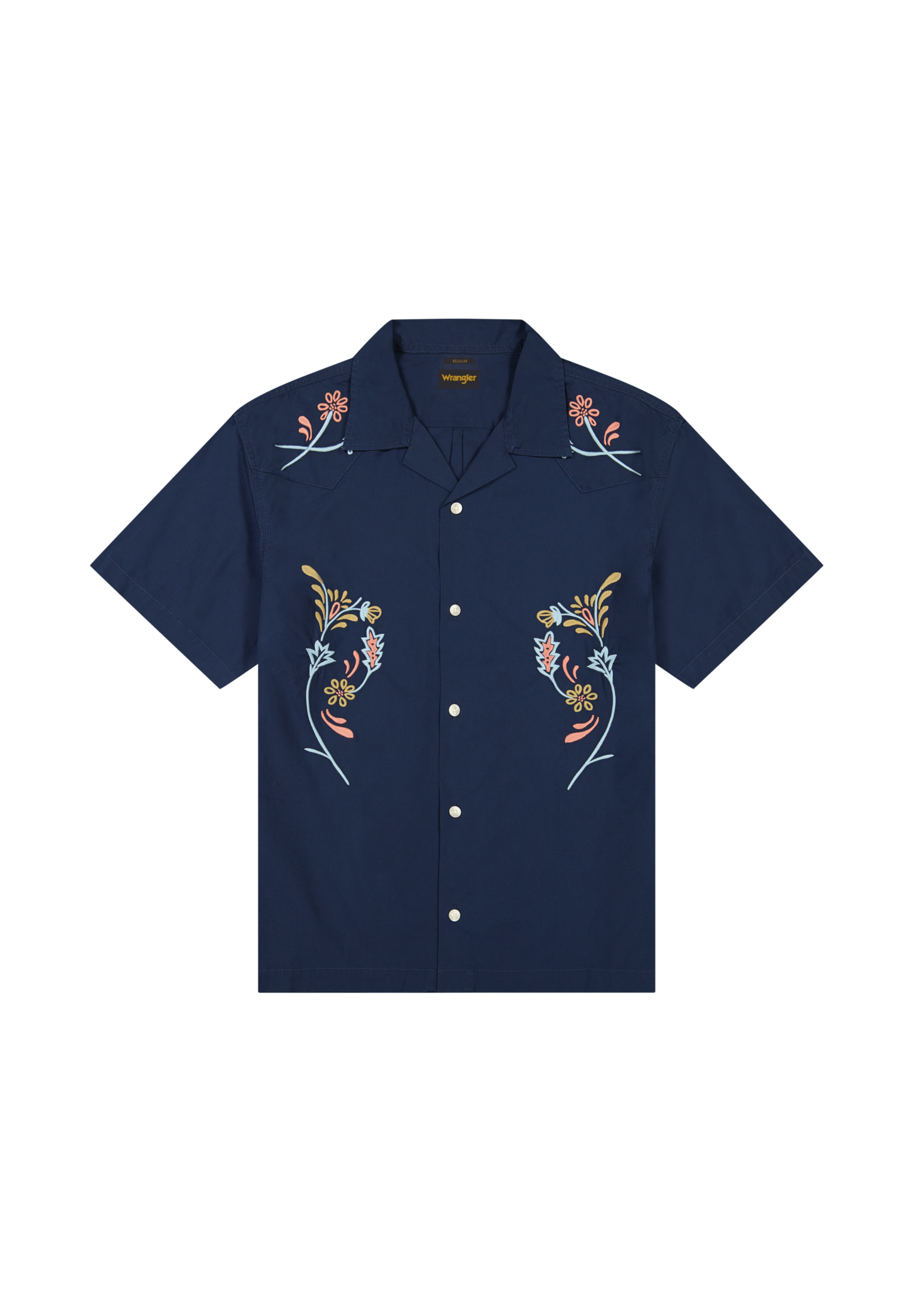 Chemise à manches courtes W Resort, bleu marine à fleurs Chemises Wrangler