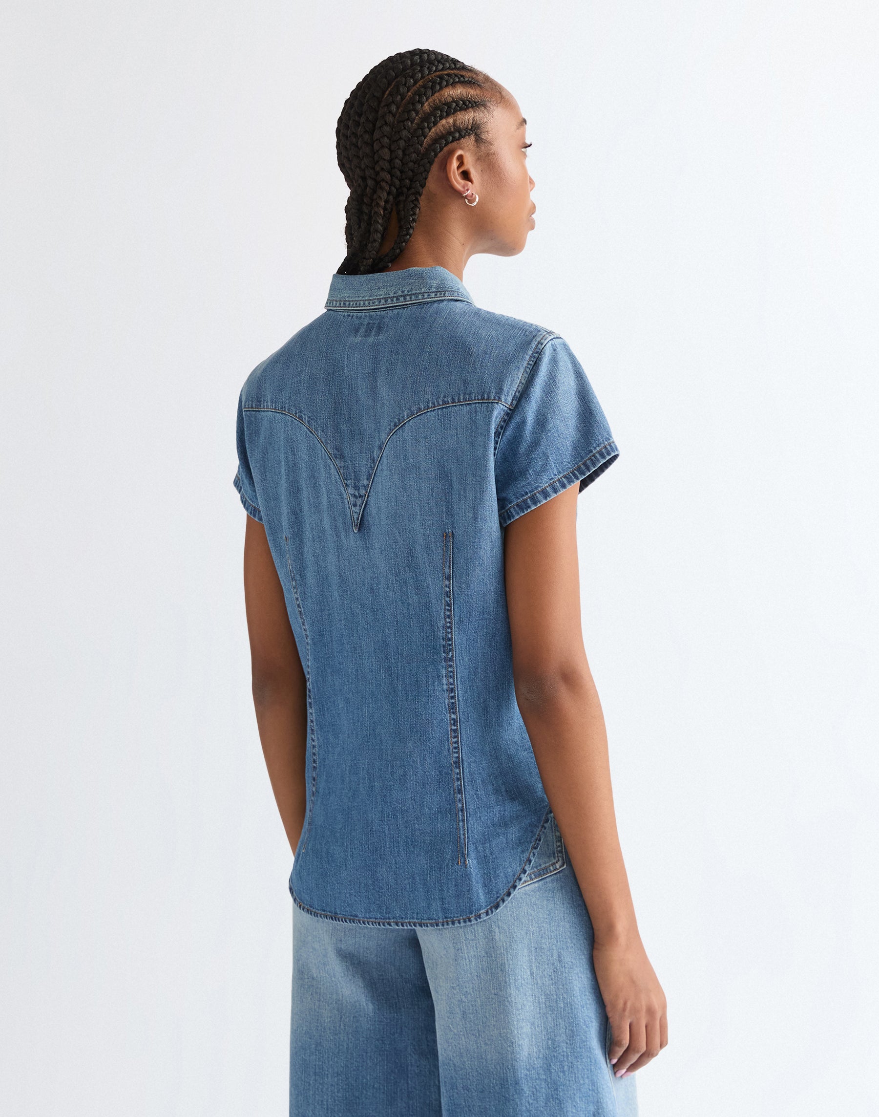 Chemise Western stylisée Western manches courtes Hazy Horizon