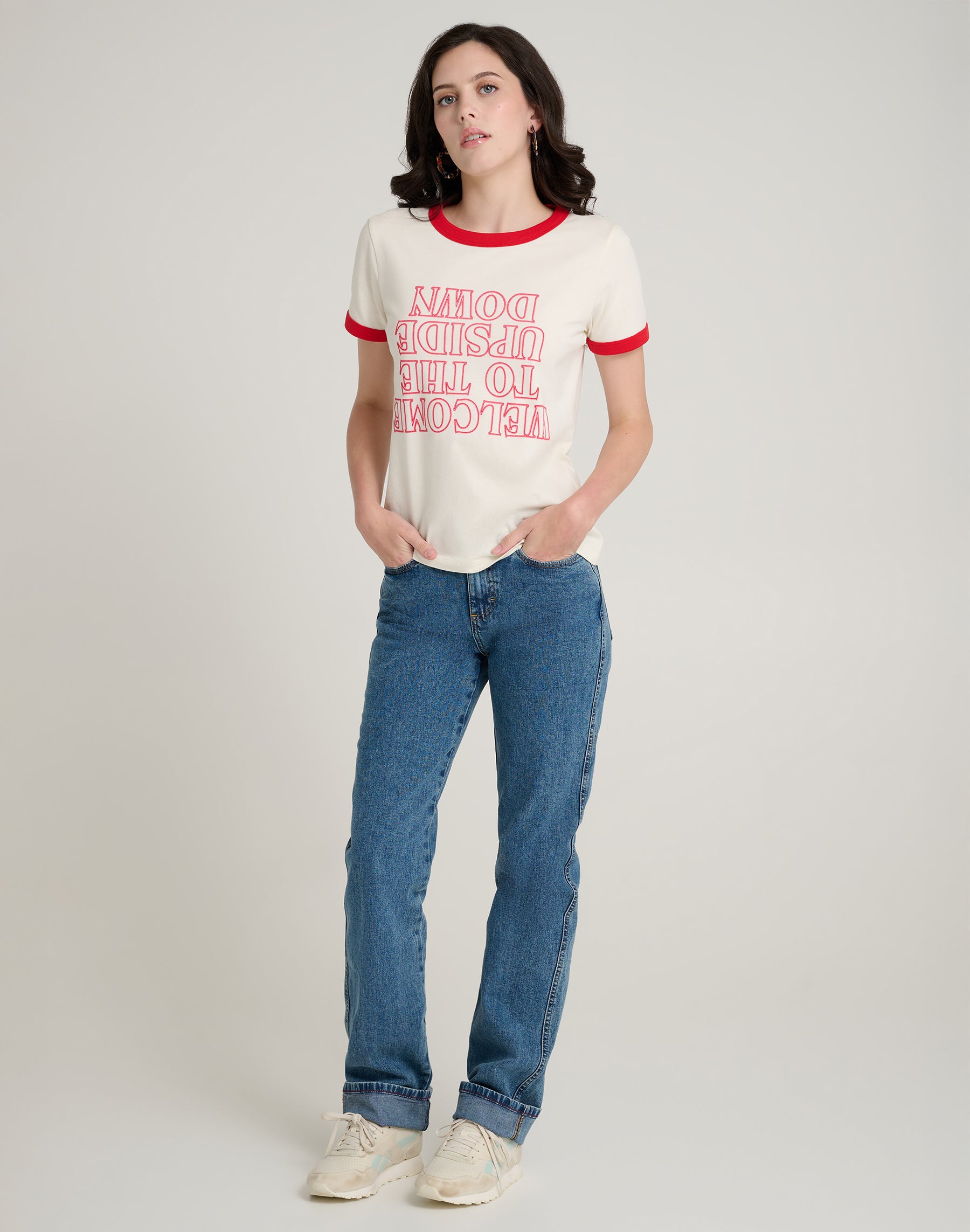 The Upside Down Tee en guimauve T-shirts Wrangler