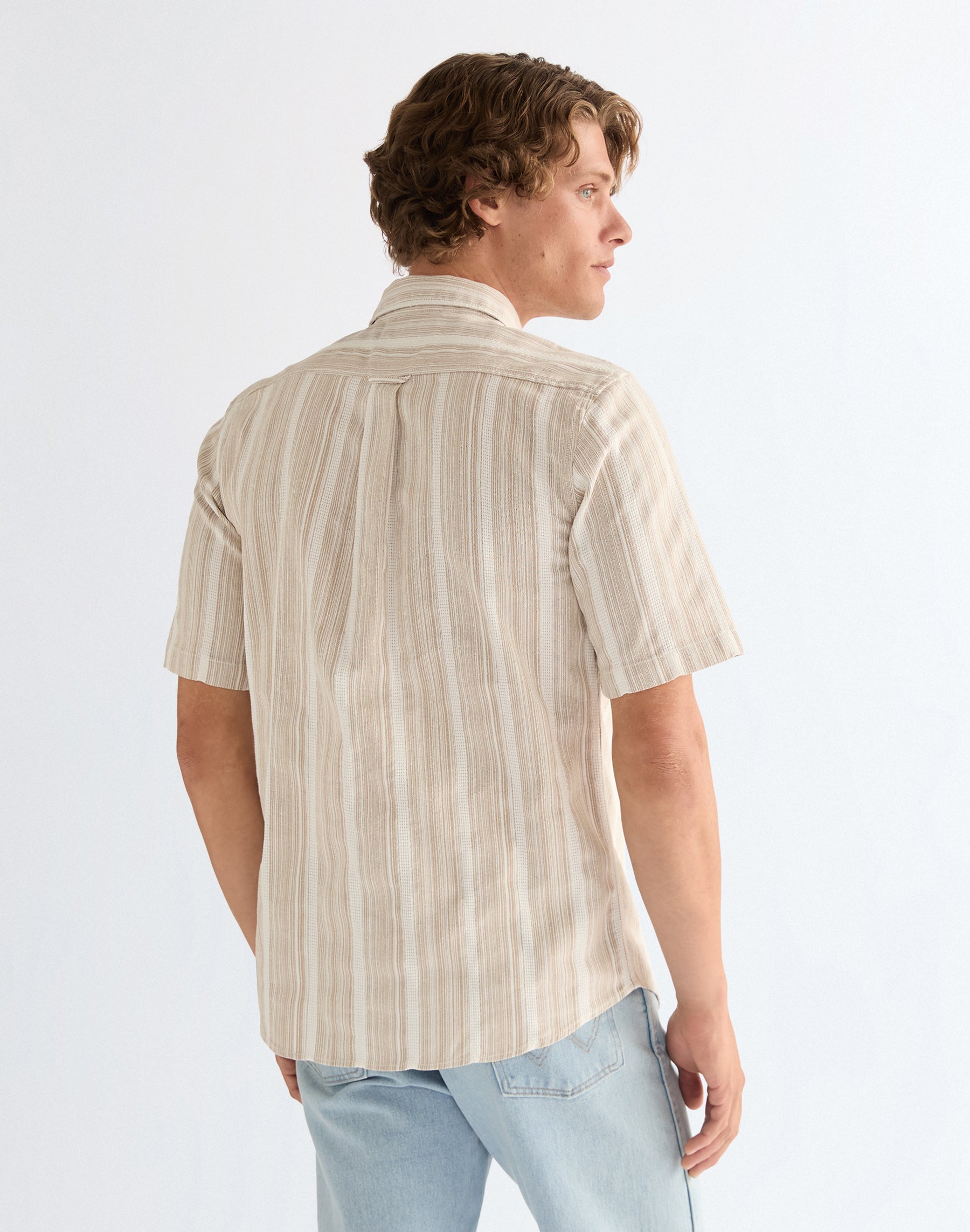 Chemise à manches courtes marron et blanc Chemises Wrangler