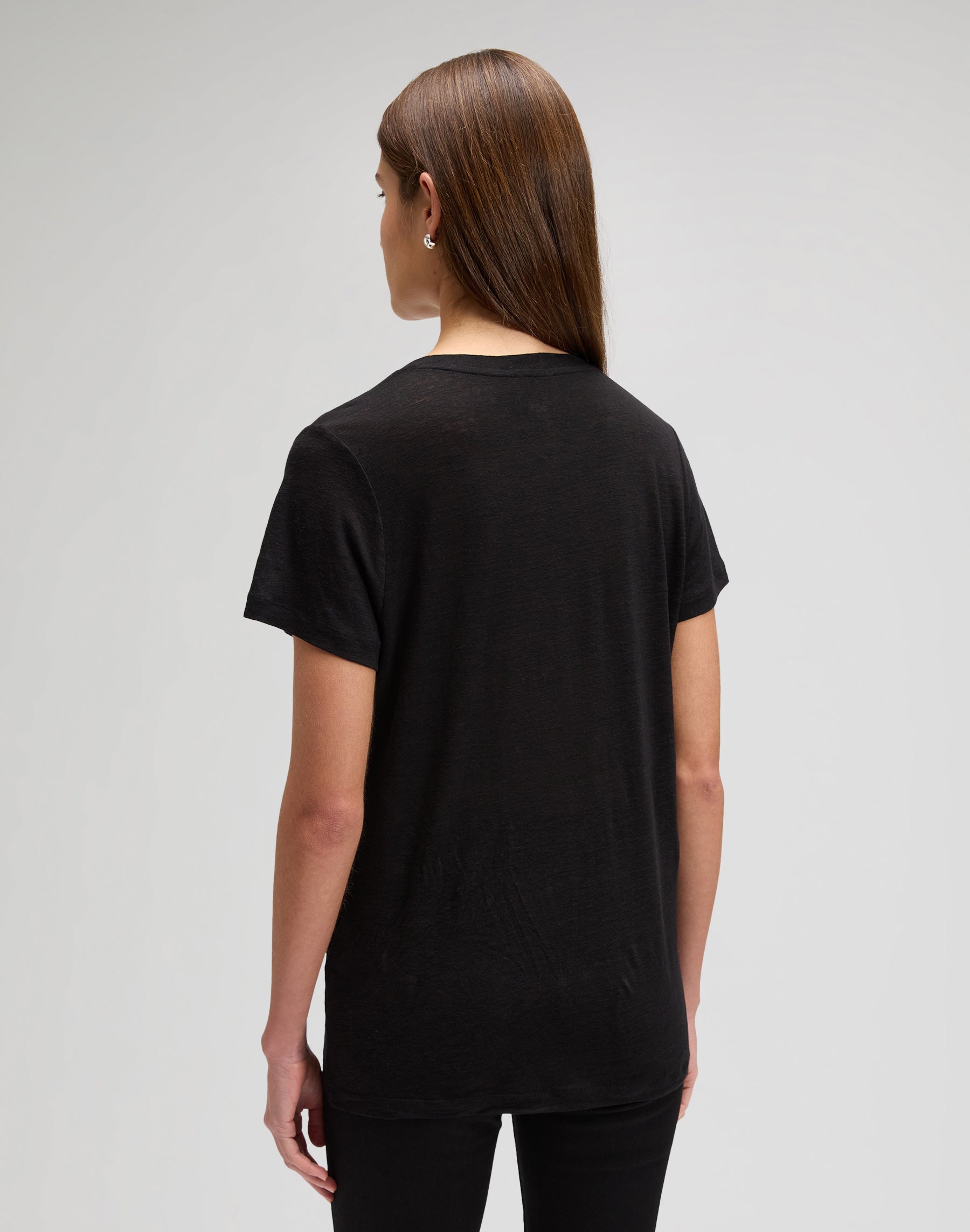 Tee shirt col en V en noir