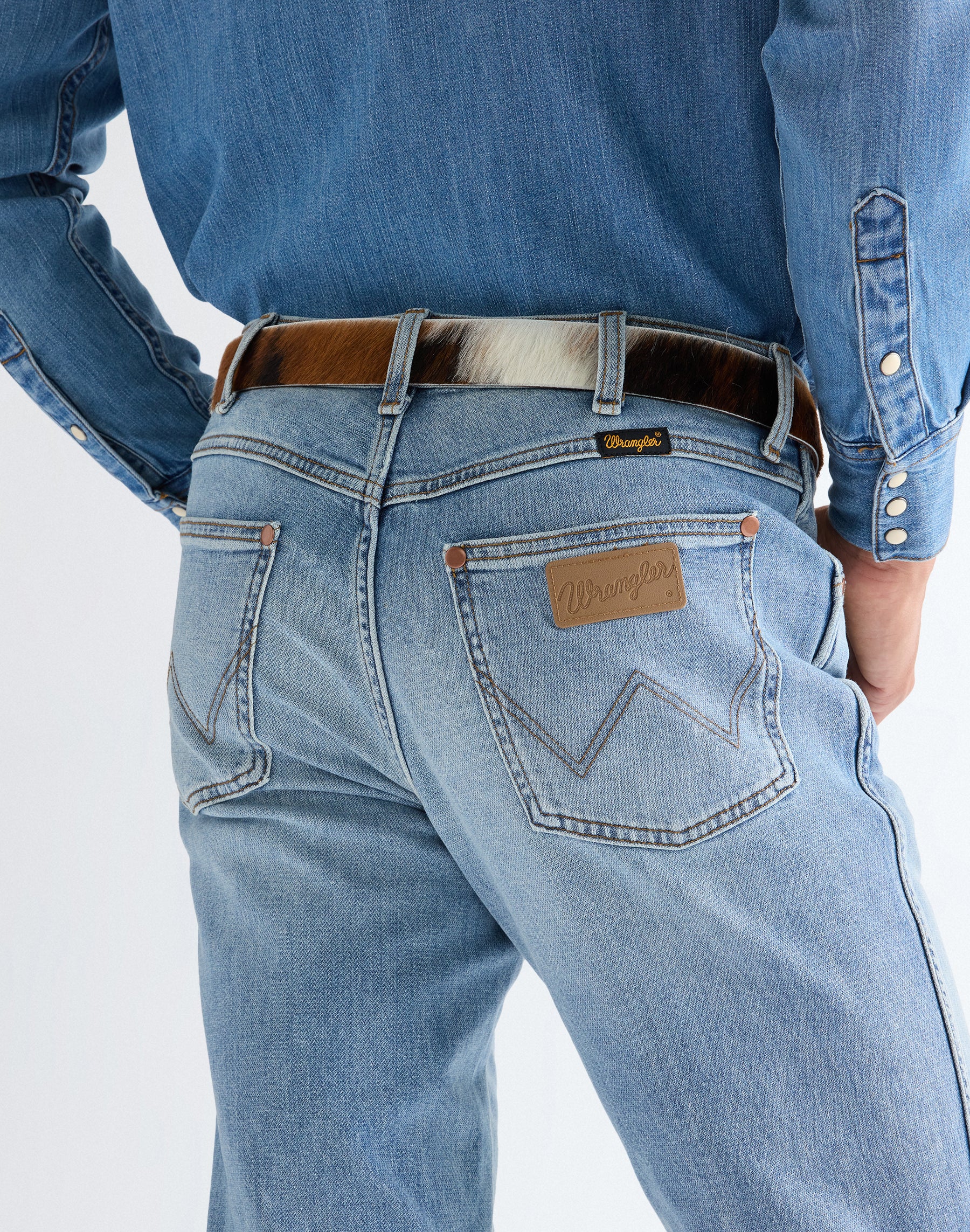 Ceinture Easy Belt en cuir de vachette Wrangler