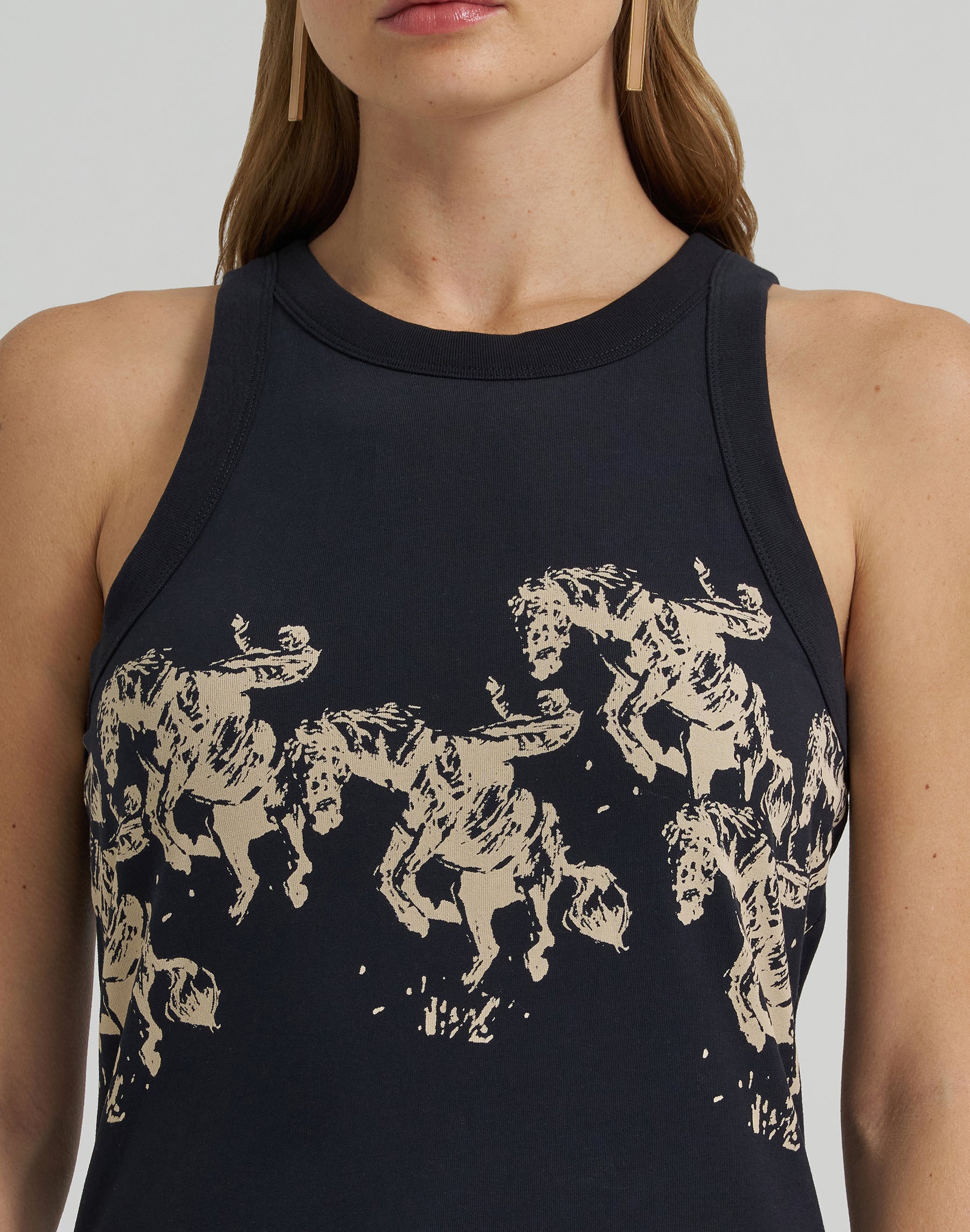 T-shirt Cowboy Tank en noir Wrangler