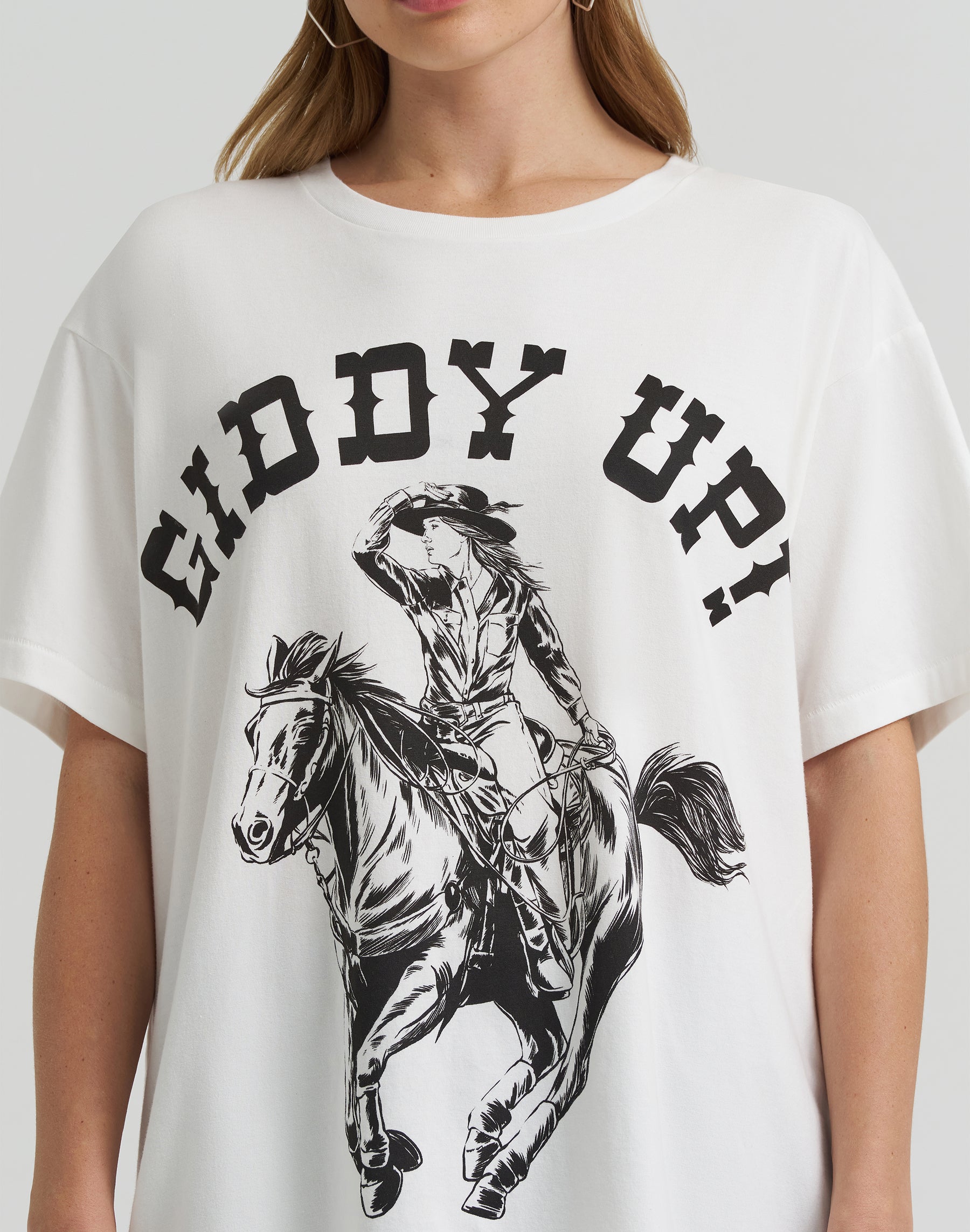 T-shirt Giddy Up en blanc T-shirts Wrangler