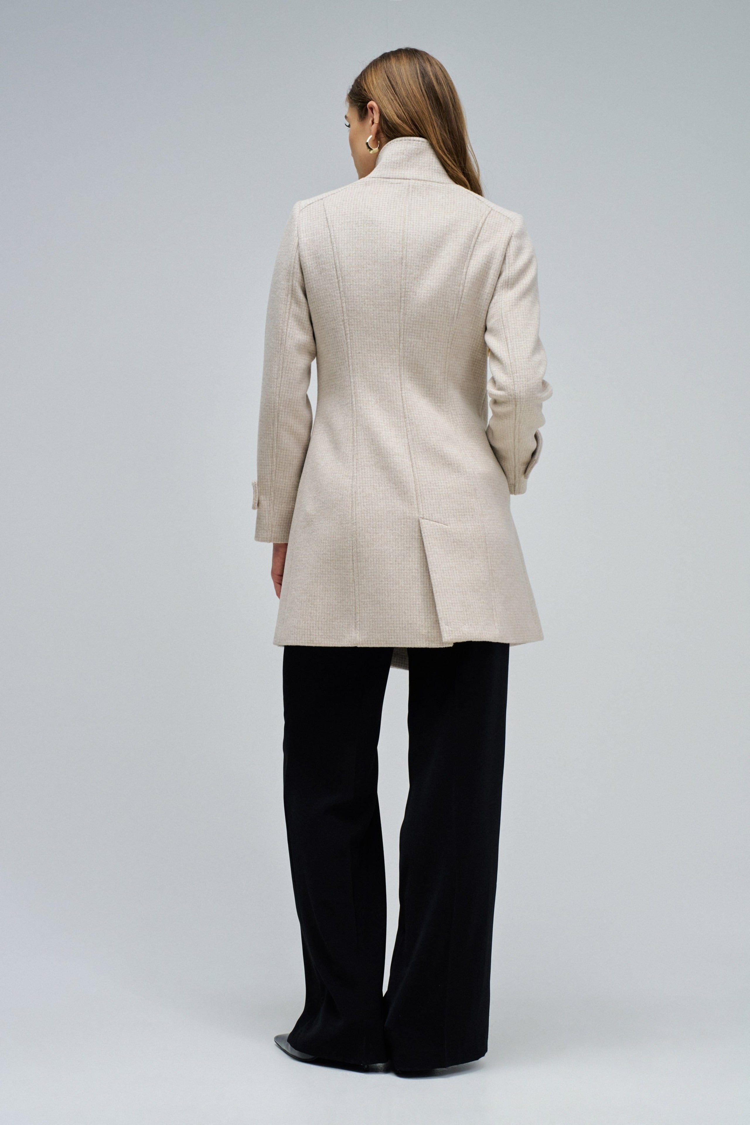 Grace Long Woolen Coat in Light Beige V1 Vestes Salsa Jeans