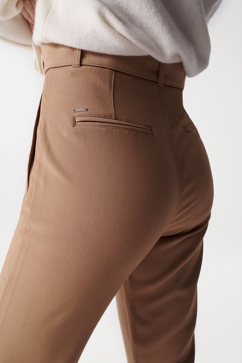 Chino Cropped Slim High Waist en Light Beige Pantalon Salsa Jeans   