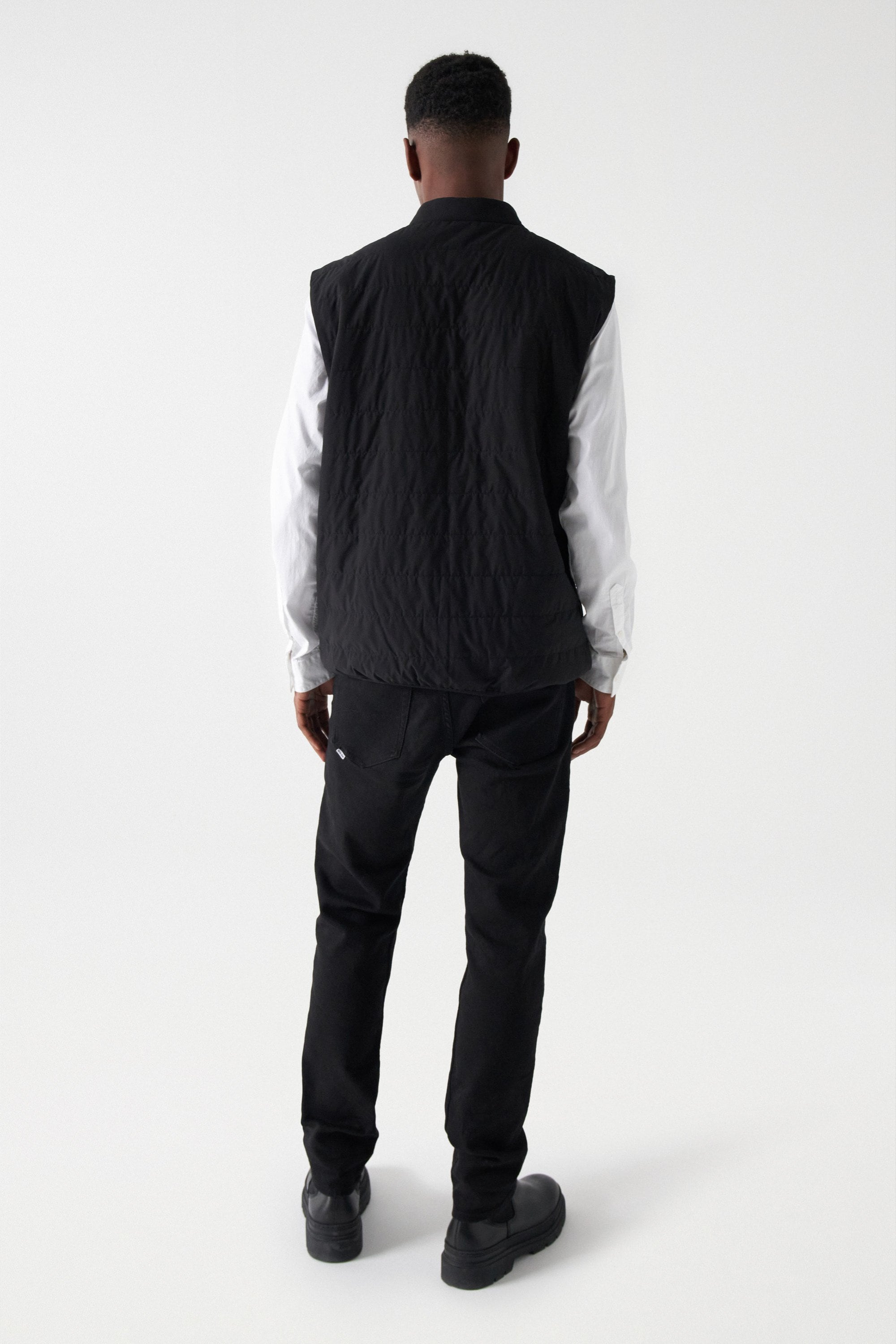 Padded Gilet in Black Vestes Salsa Jeans   