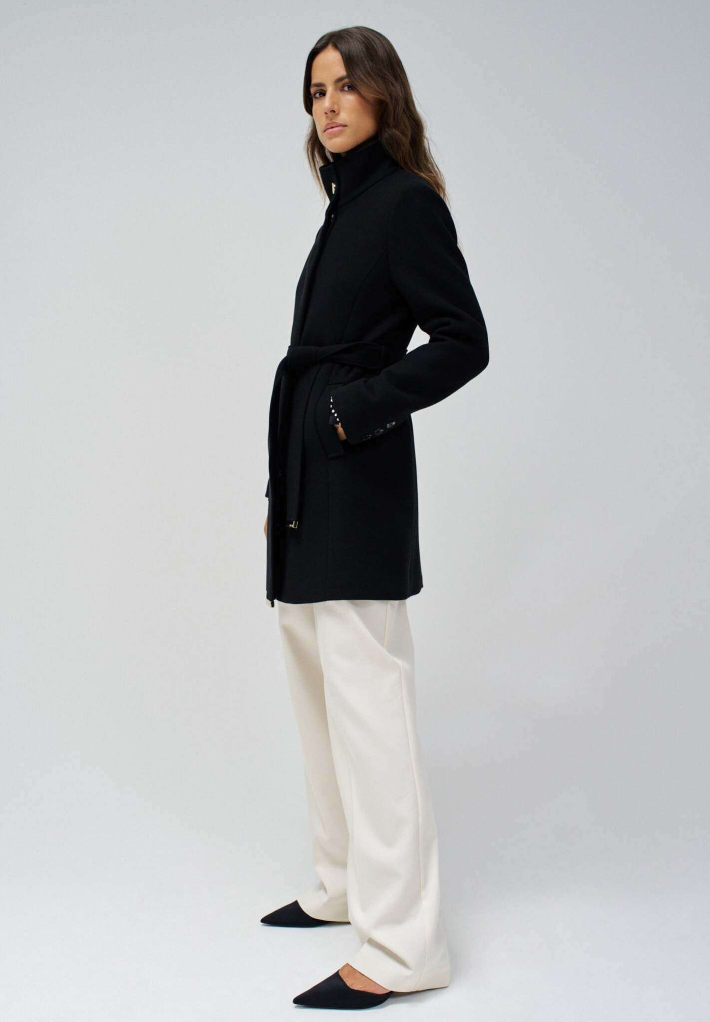 The Reimagined Wool Coat in Black Vestes Salsa Jeans