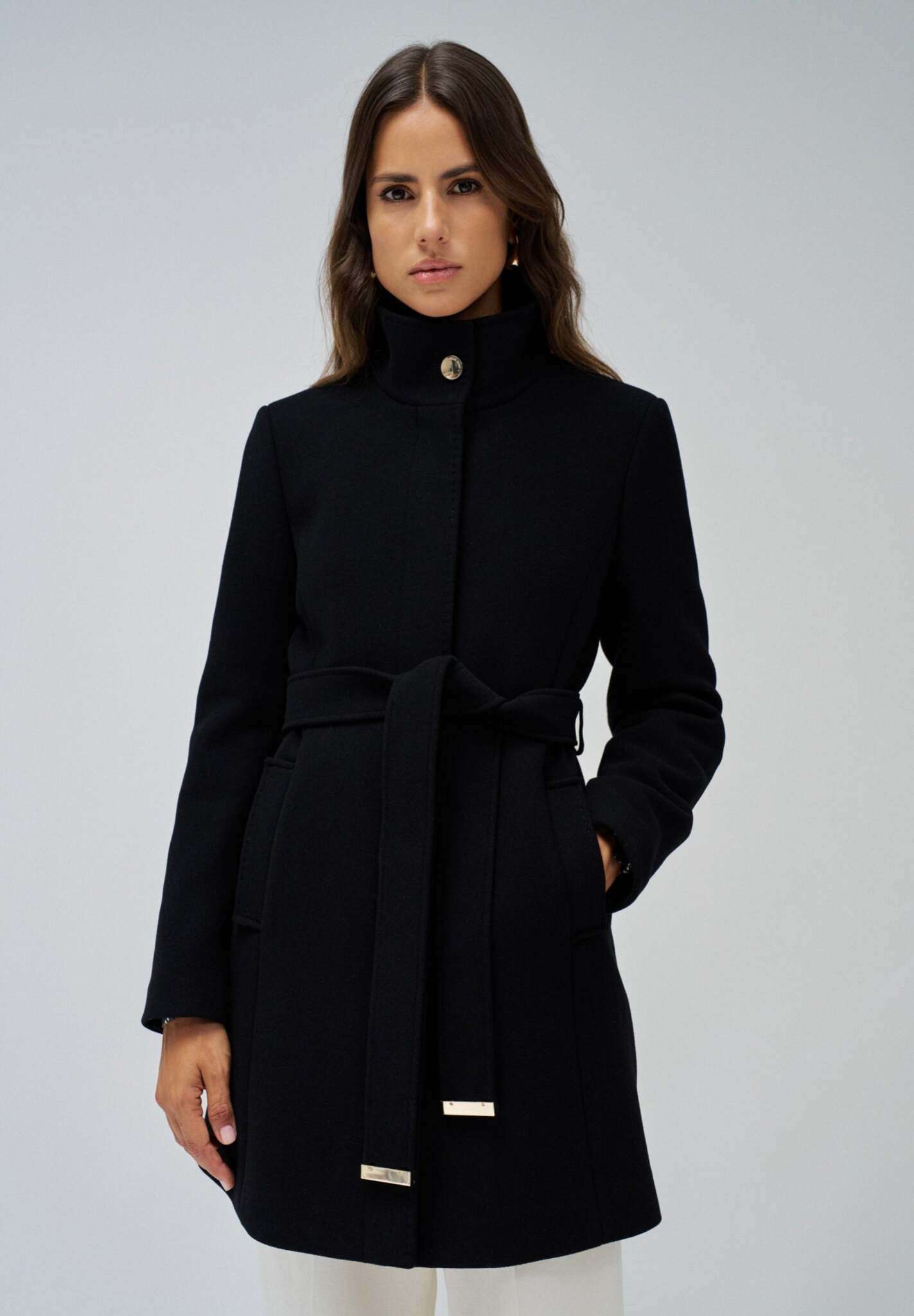 The Reimagined Wool Coat in Black Vestes Salsa Jeans