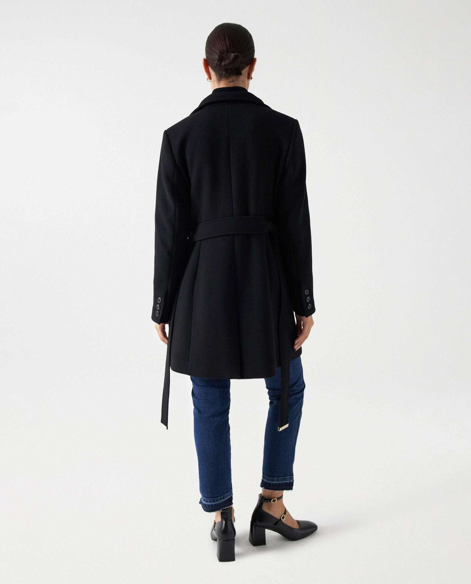 The Reimagined Wool Coat in Black Vestes Salsa Jeans   