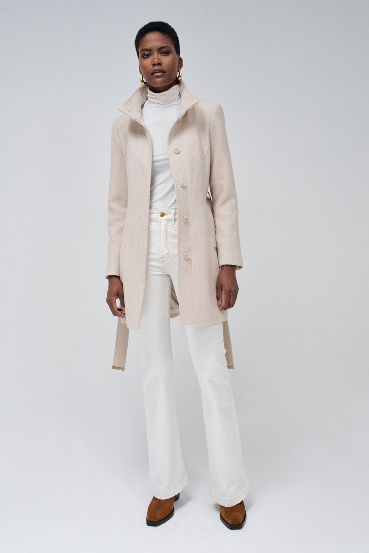 The Reimagined Wool Coat in Medium Beige V4 Vestes Salsa Jeans   