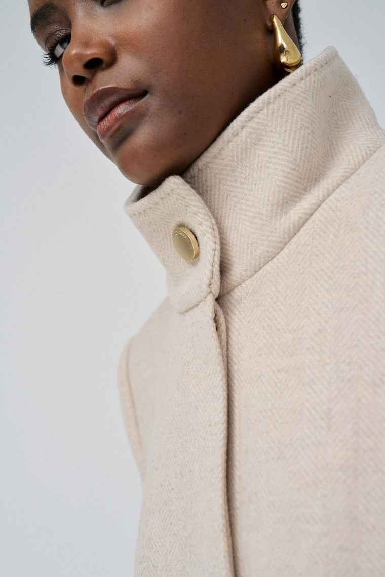 The Reimagined Wool Coat in Medium Beige V4 Vestes Salsa Jeans   