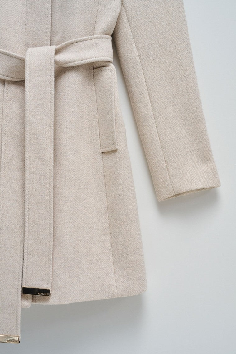 The Reimagined Wool Coat in Medium Beige V4 Vestes Salsa Jeans   