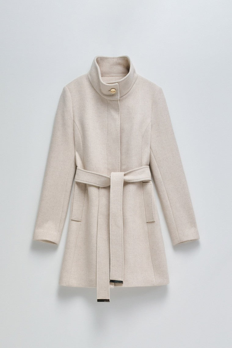 The Reimagined Wool Coat in Medium Beige V4 Vestes Salsa Jeans   