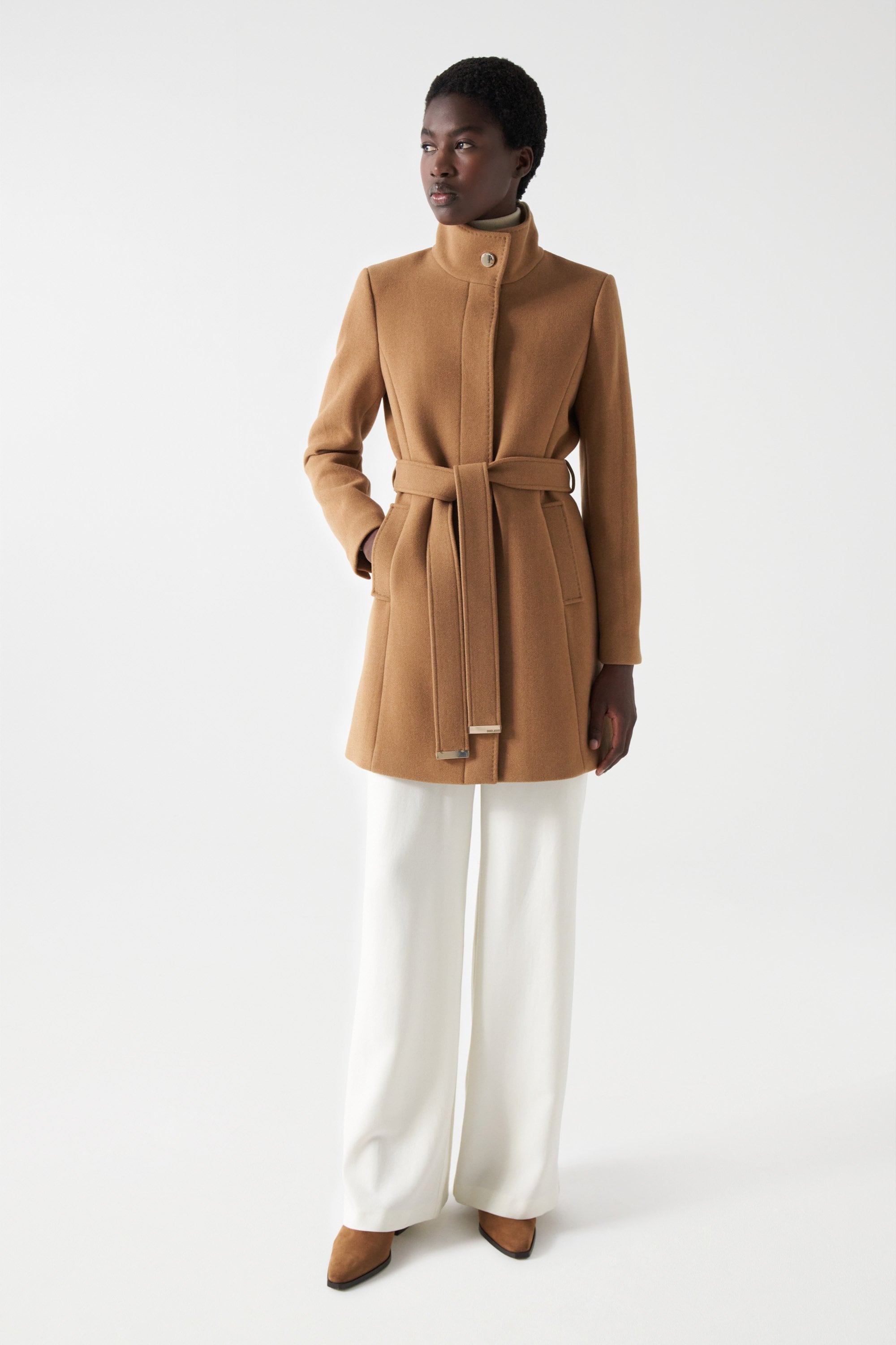 The Reimagined Wool Coat in Dark Beige Jacken Salsa Jeans   