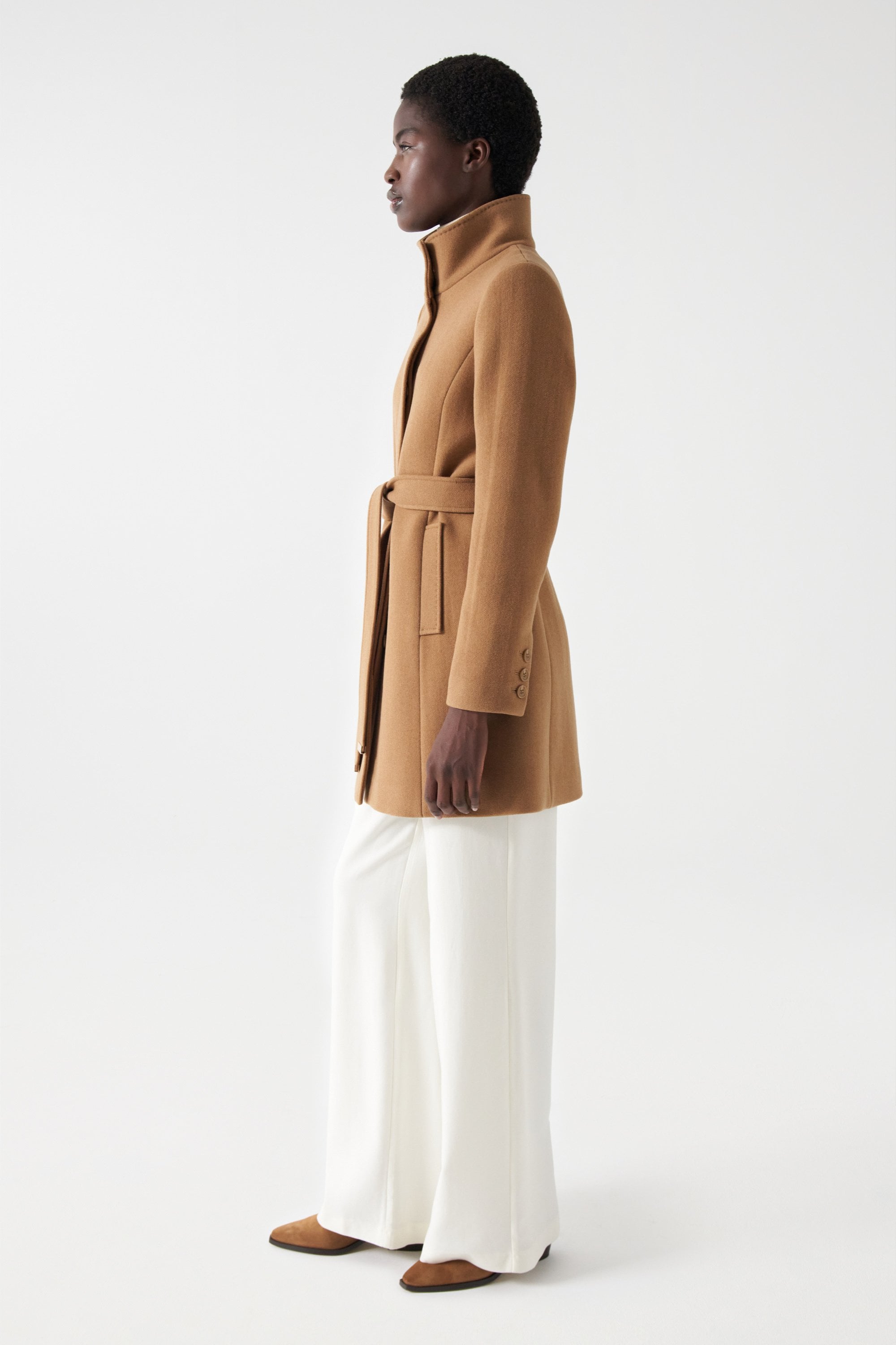 The Reimagined Wool Coat in Dark Beige Jacken Salsa Jeans   