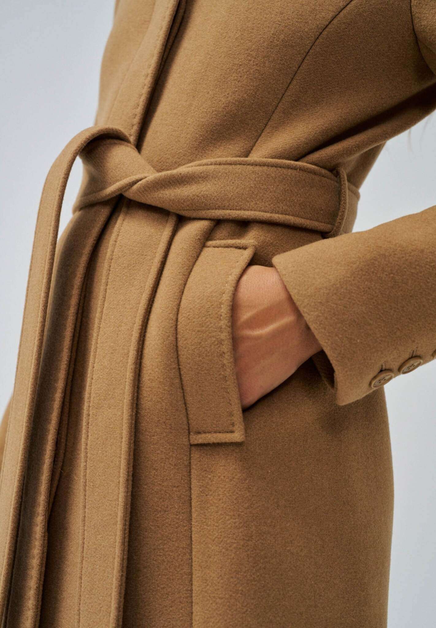 The Reimagined Wool Coat in Dark Beige Vestes Salsa Jeans
