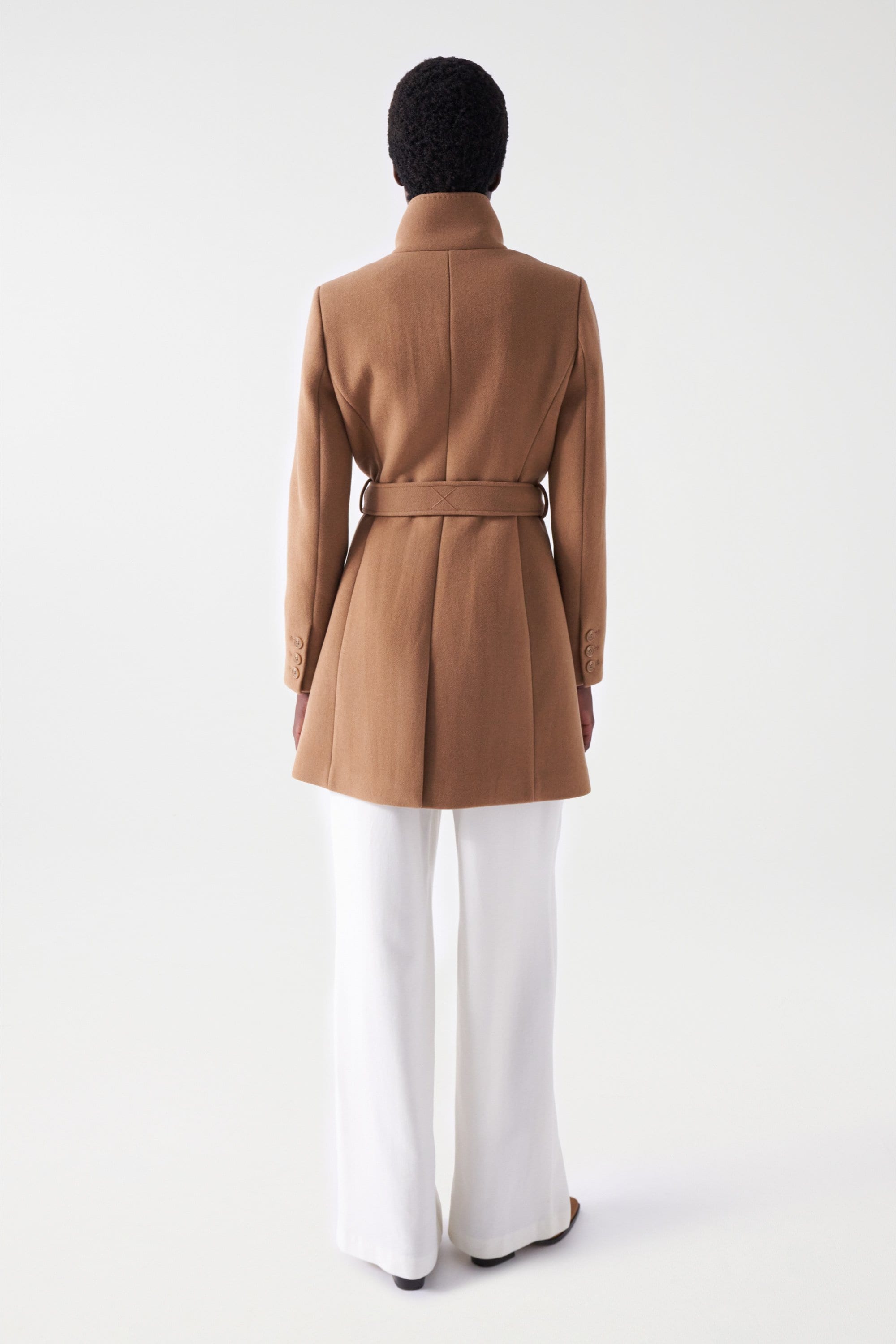 The Reimagined Wool Coat in Dark Beige Vestes Salsa Jeans   