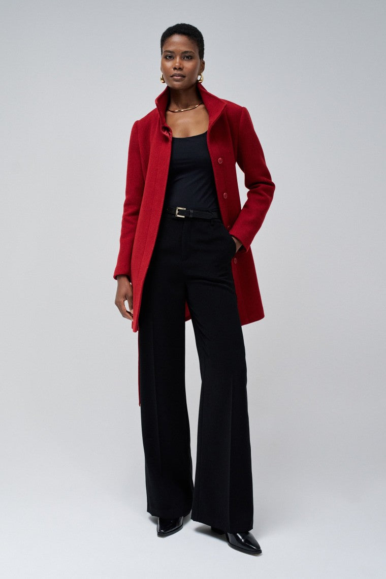 The Reimagined Wool Coat in Dark Red V1 Vestes Salsa Jeans   