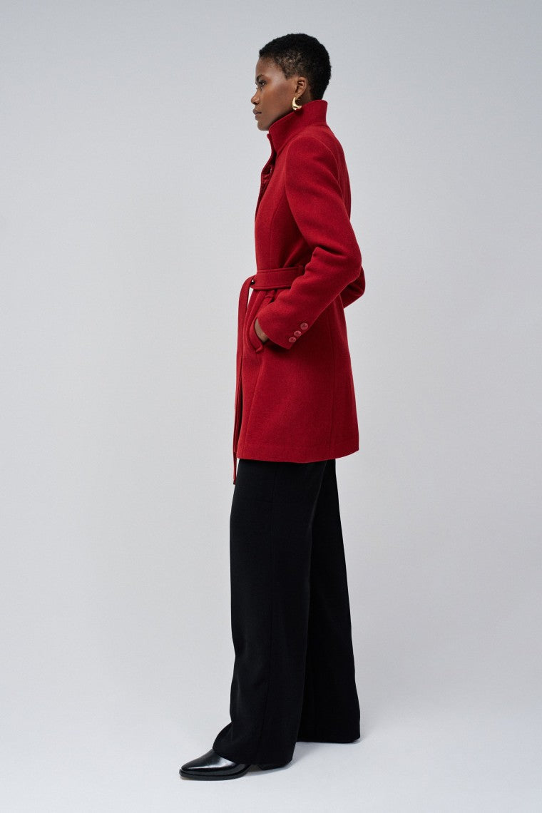 The Reimagined Wool Coat in Dark Red V1 Vestes Salsa Jeans   