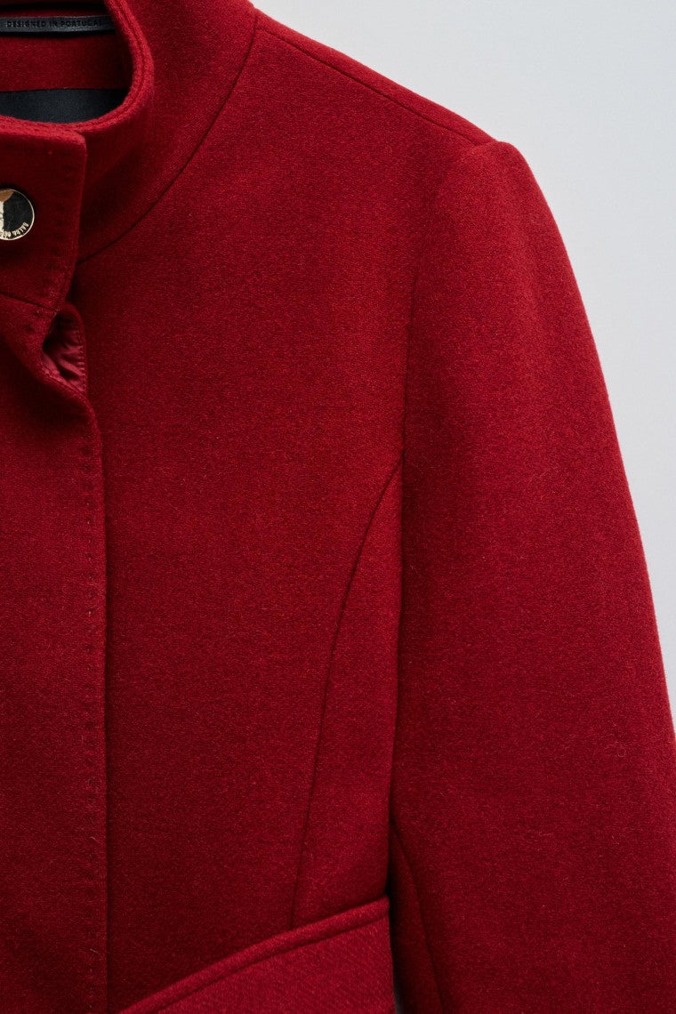 The Reimagined Wool Coat in Dark Red V1 Vestes Salsa Jeans   