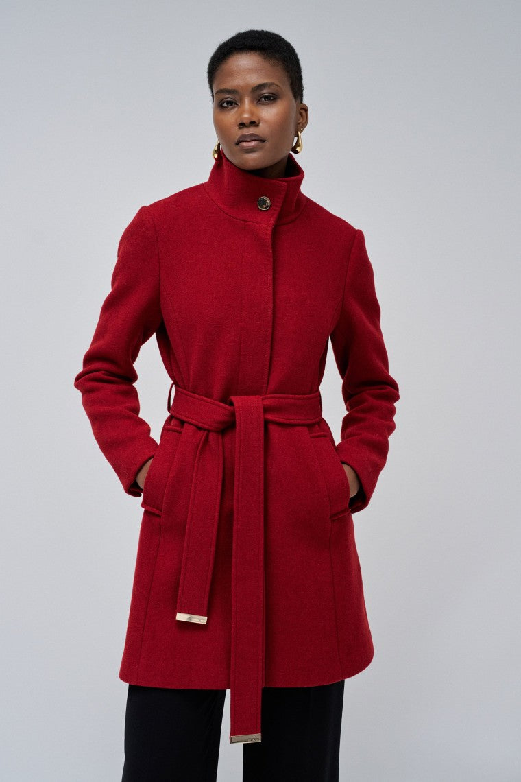 The Reimagined Wool Coat in Dark Red V1 Vestes Salsa Jeans   