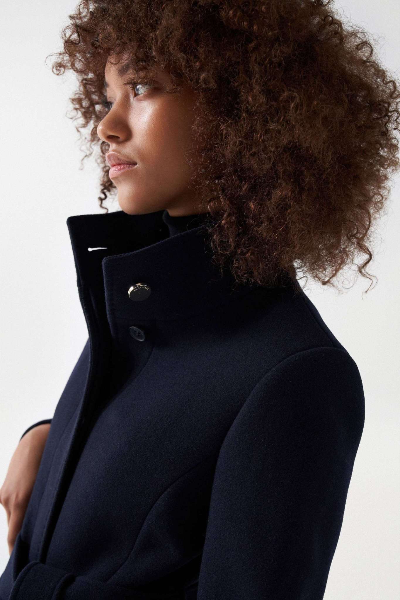 The Reimagined Wool Coat in Dark Blue Jacken Salsa Jeans   