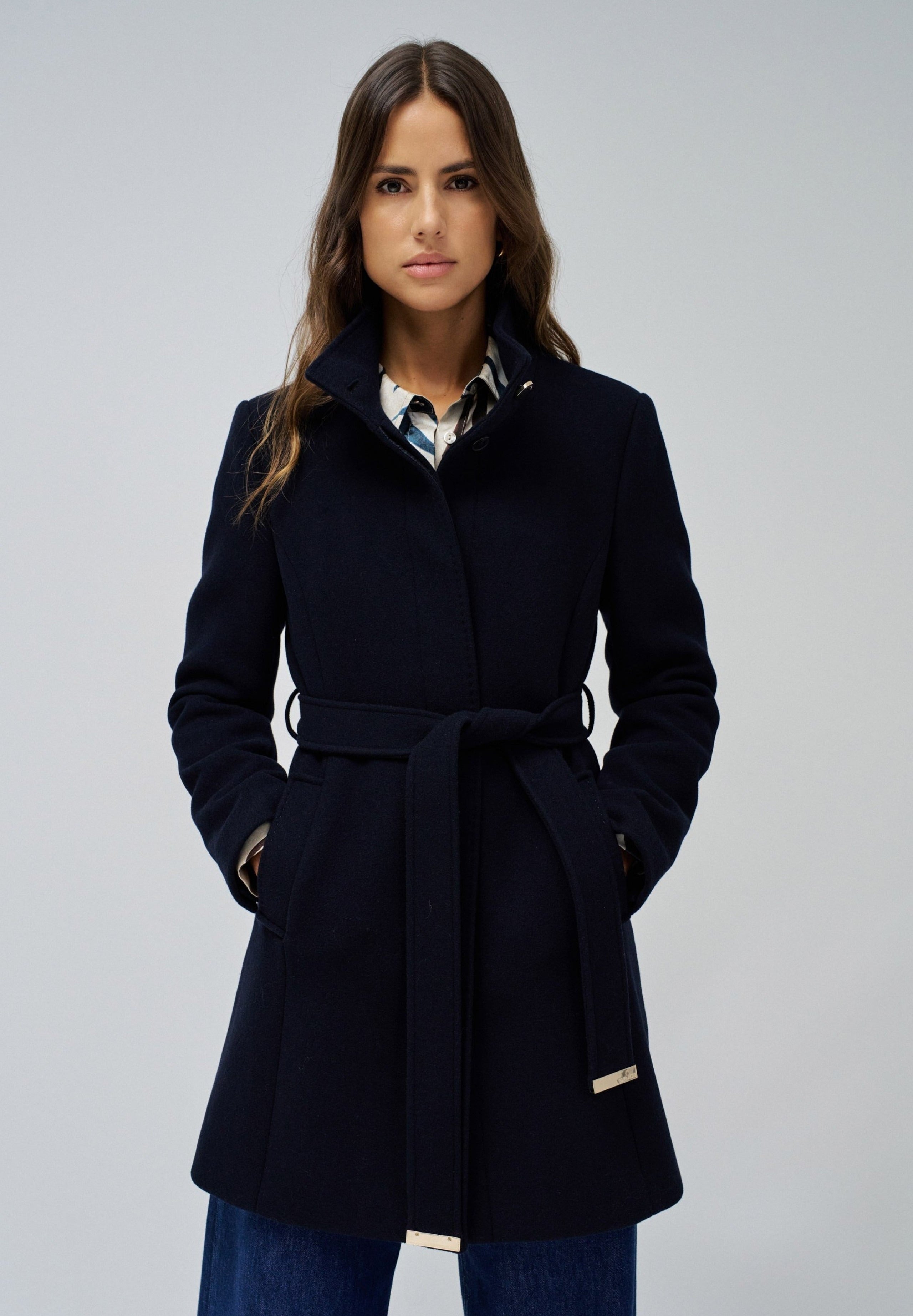 The Reimagined Wool Coat in Vestes bleu foncé Salsa Jeans