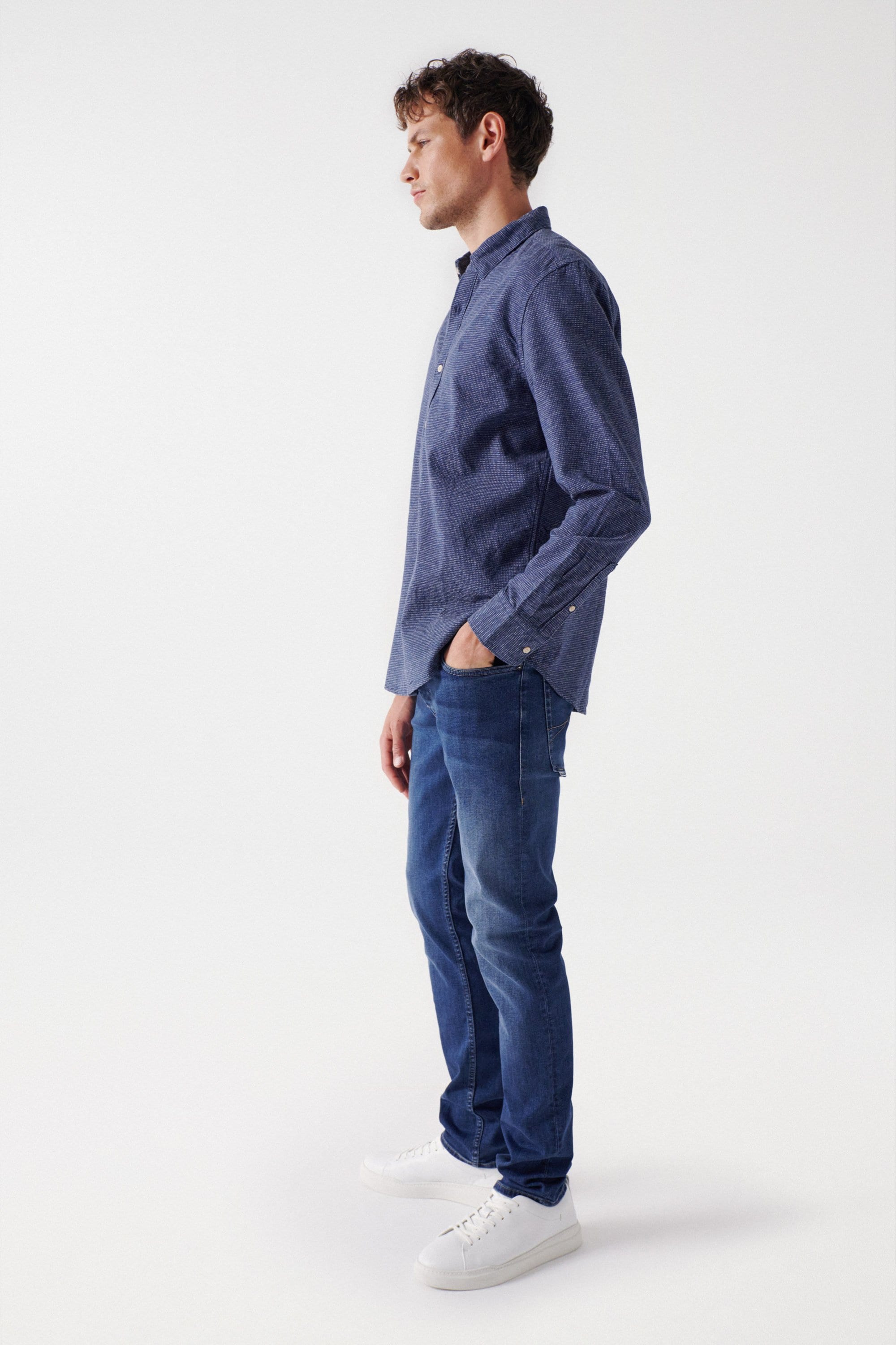 Check Blue Shirt dans Chemises Dark Blue Salsa Jeans   