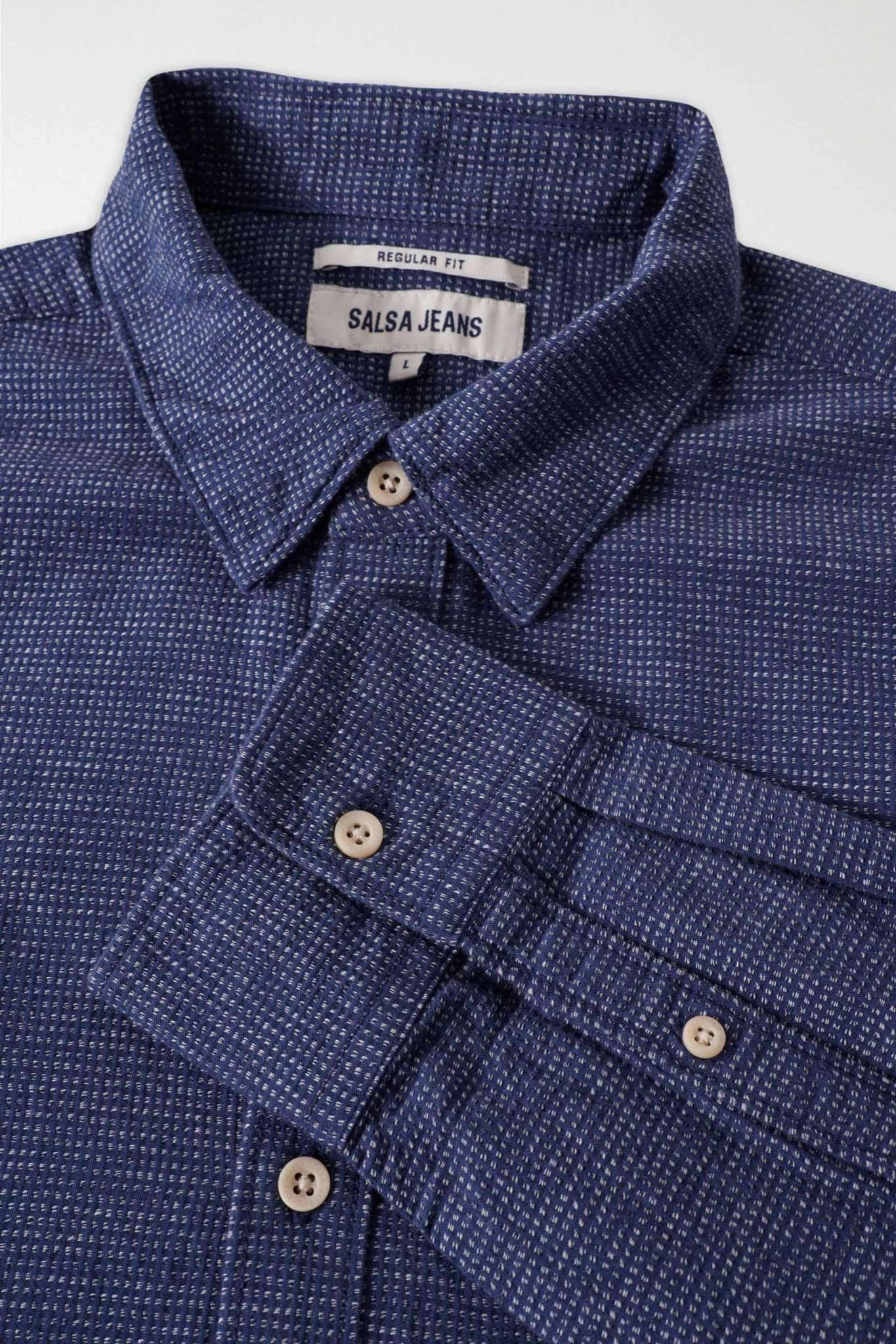 Check Blue Shirt dans Chemises Dark Blue Salsa Jeans   