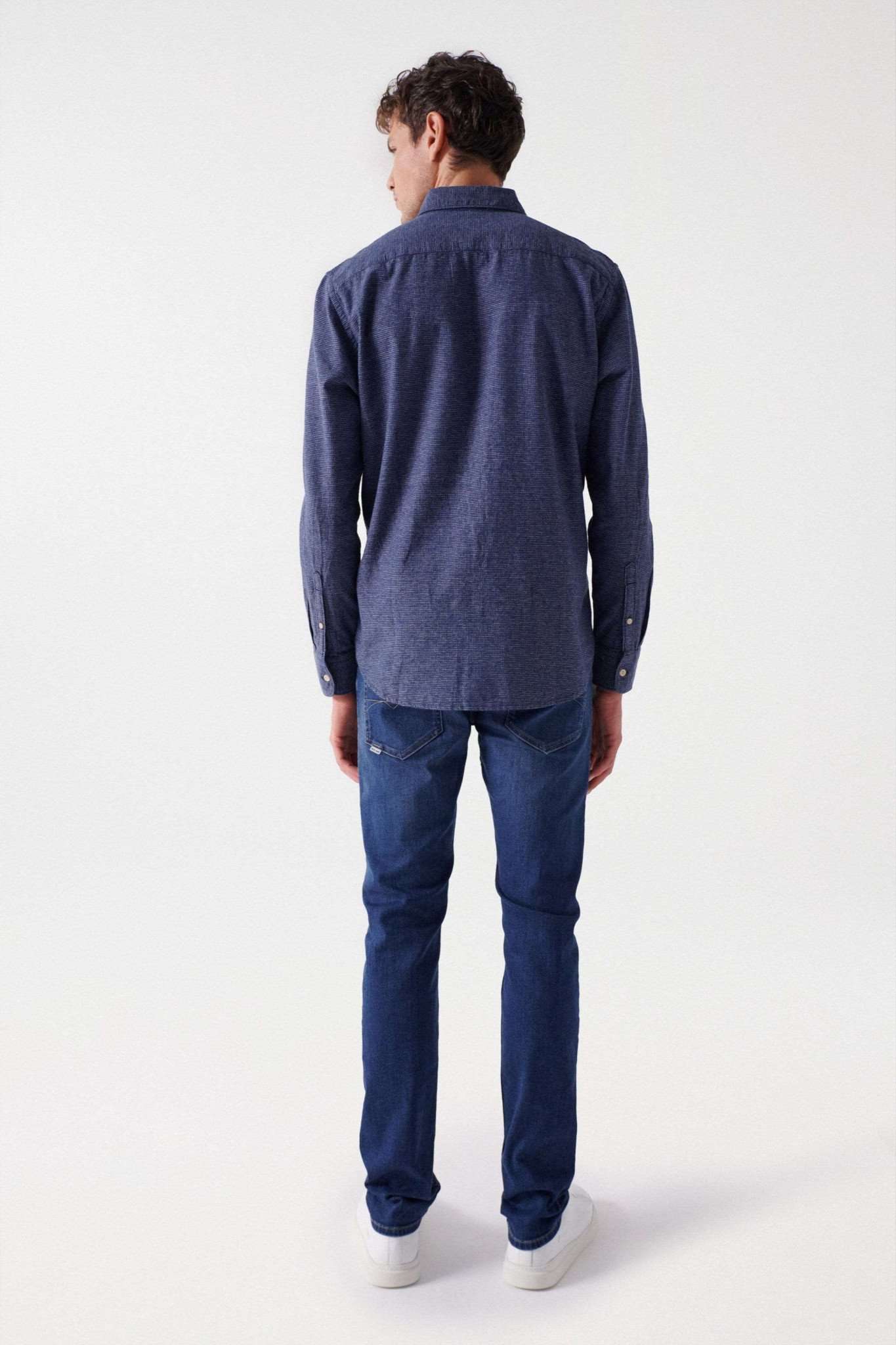 Check Blue Shirt dans Chemises Dark Blue Salsa Jeans   