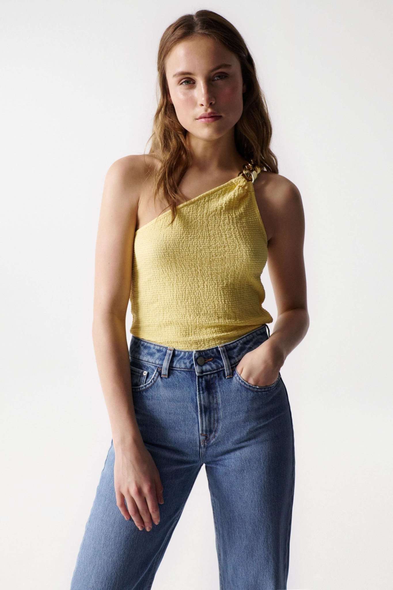 Top détaillé en jaune clair Tops Salsa Jeans   