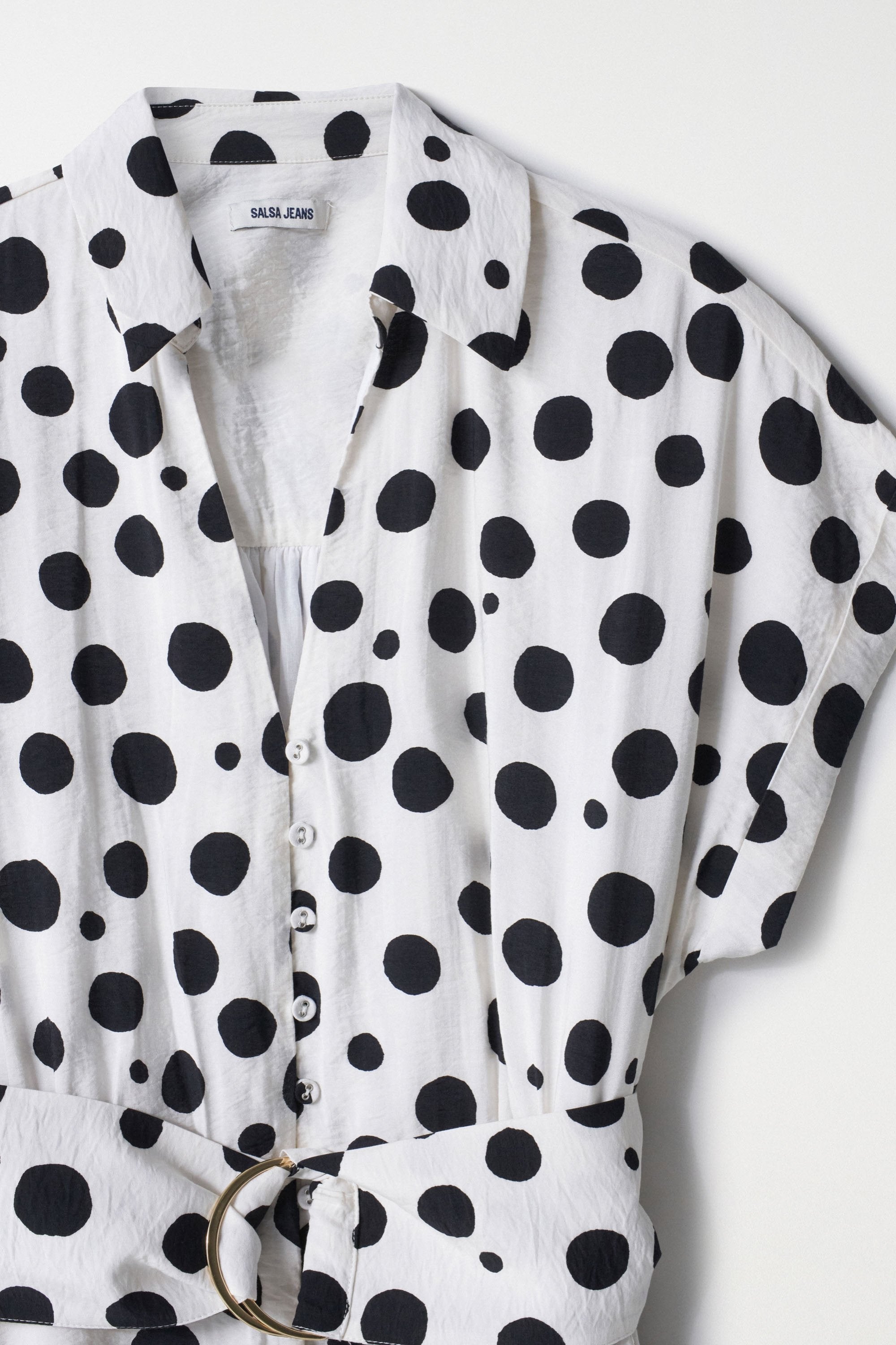 Polka Dot Midi Dress in Light Pearl Robes Salsa Jeans   