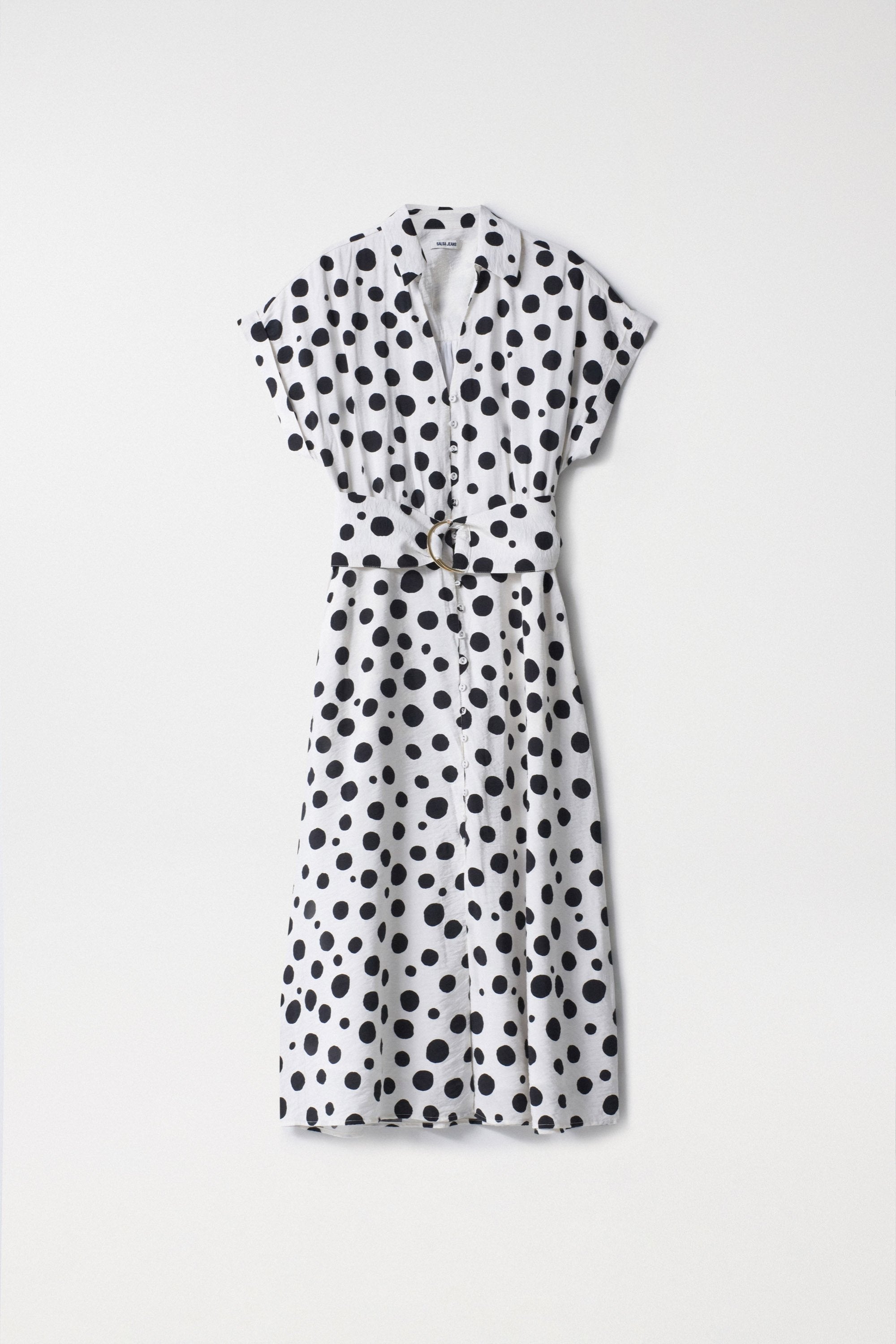 Polka Dot Midi Dress in Light Pearl Robes Salsa Jeans   