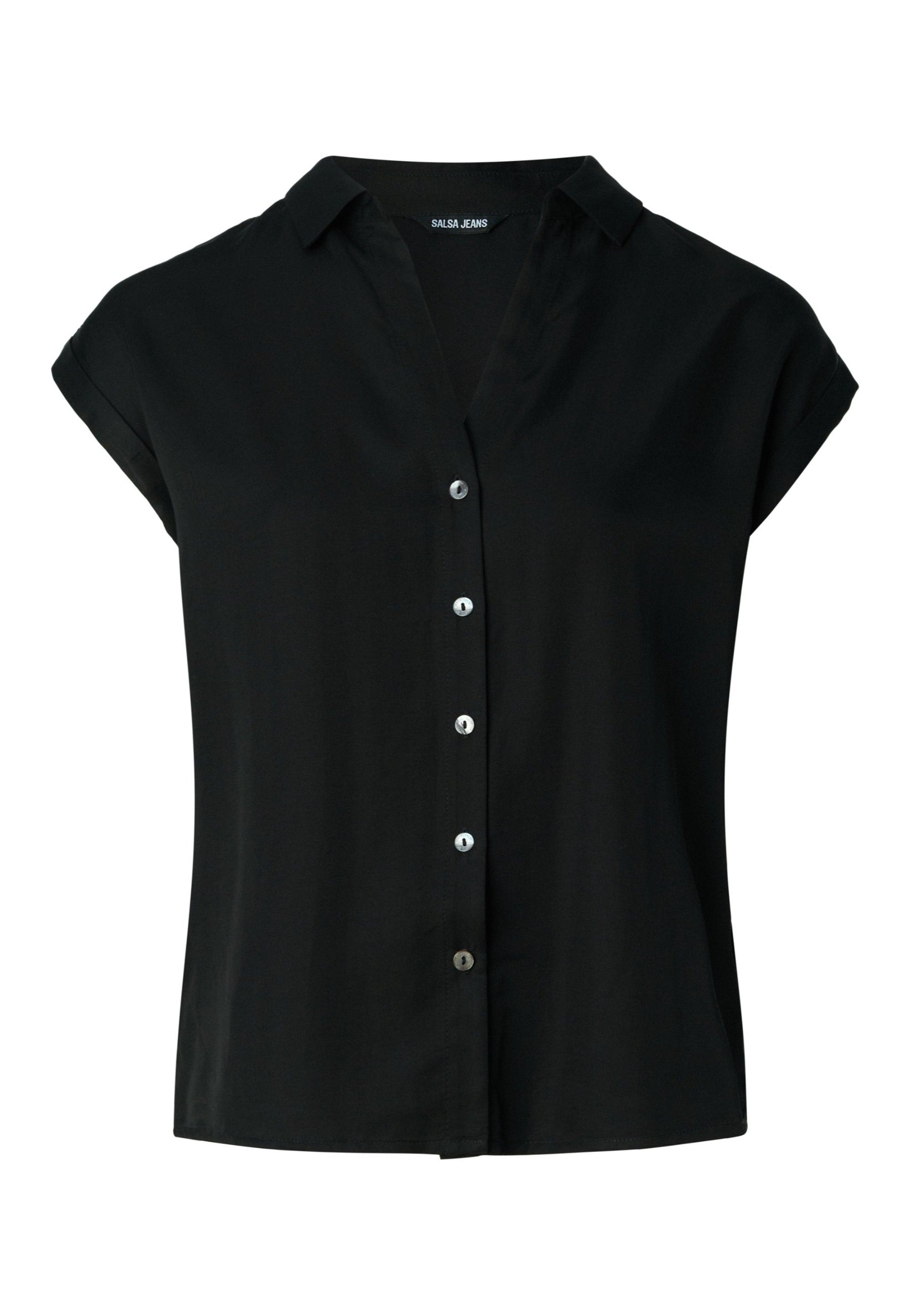 Basic Sleeveless Shirt en noir Tops Salsa Jeans   