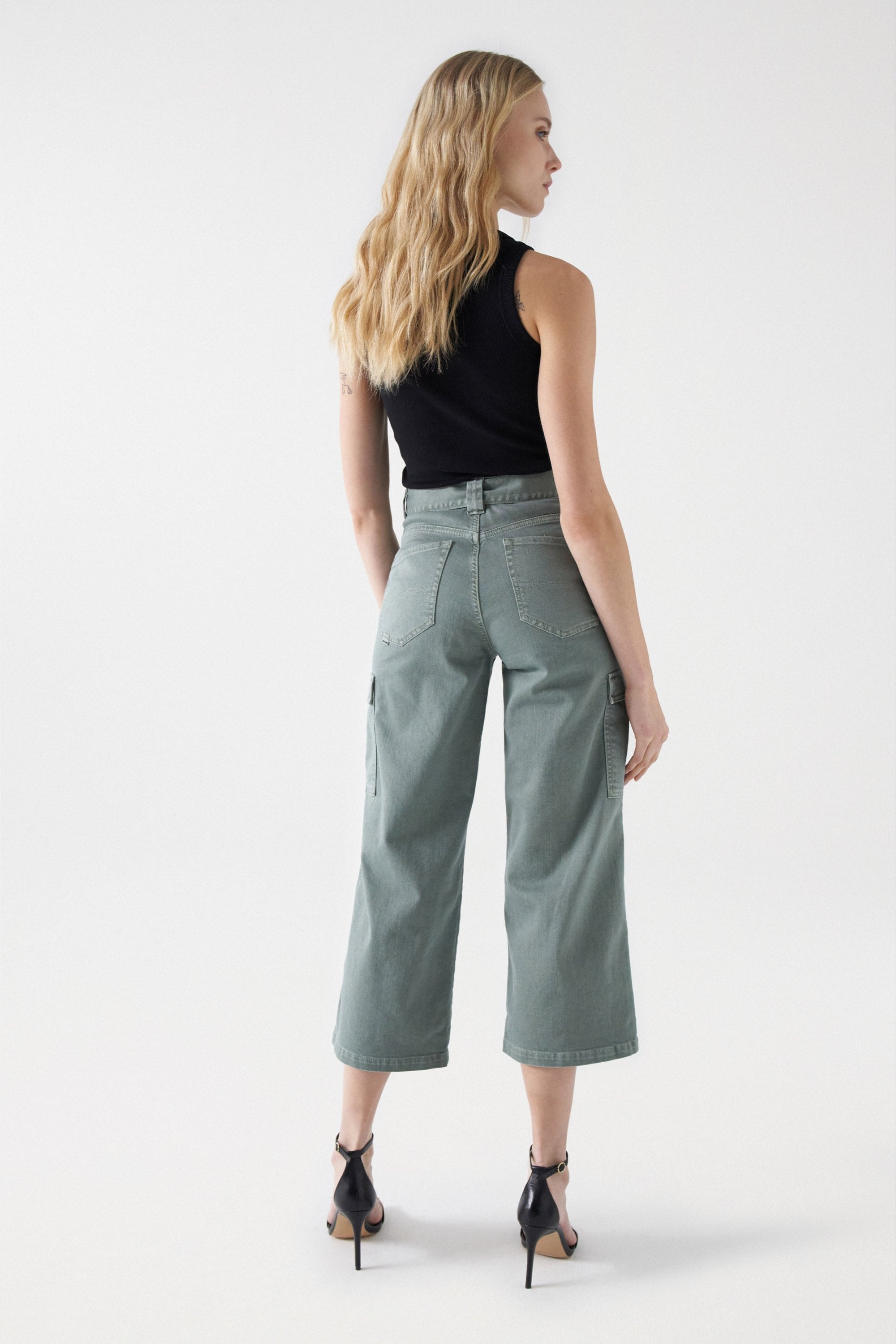 Jeans Cargo Faith In Colour in Dark Green V1 Salsa Jeans   