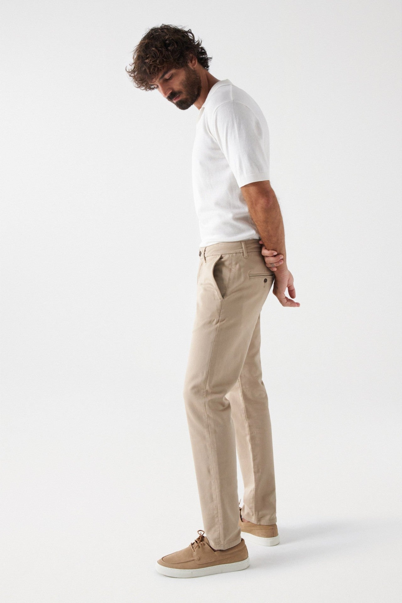 Chino Joggers S-Activ in Medium Beige Pantalon Salsa Jeans