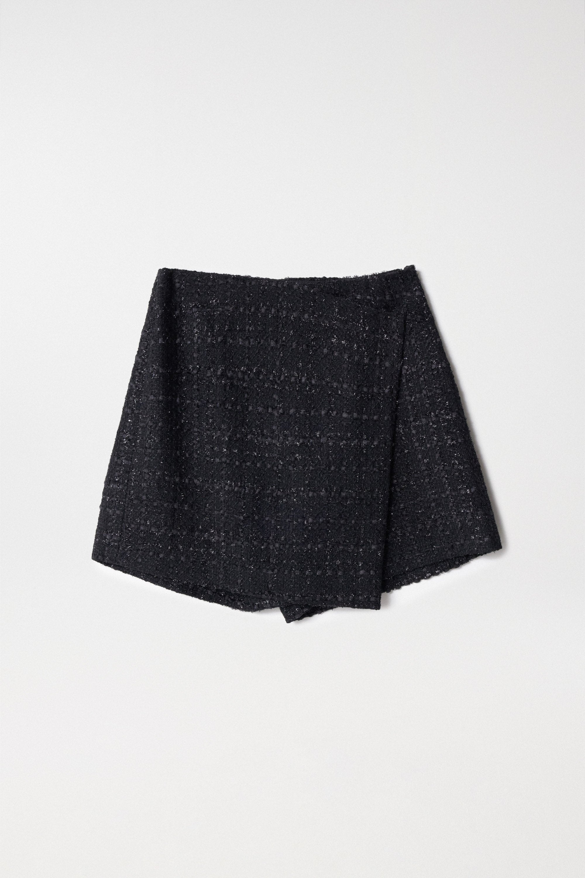 Tweed Mini Skort in Black Jupes Salsa Jeans   