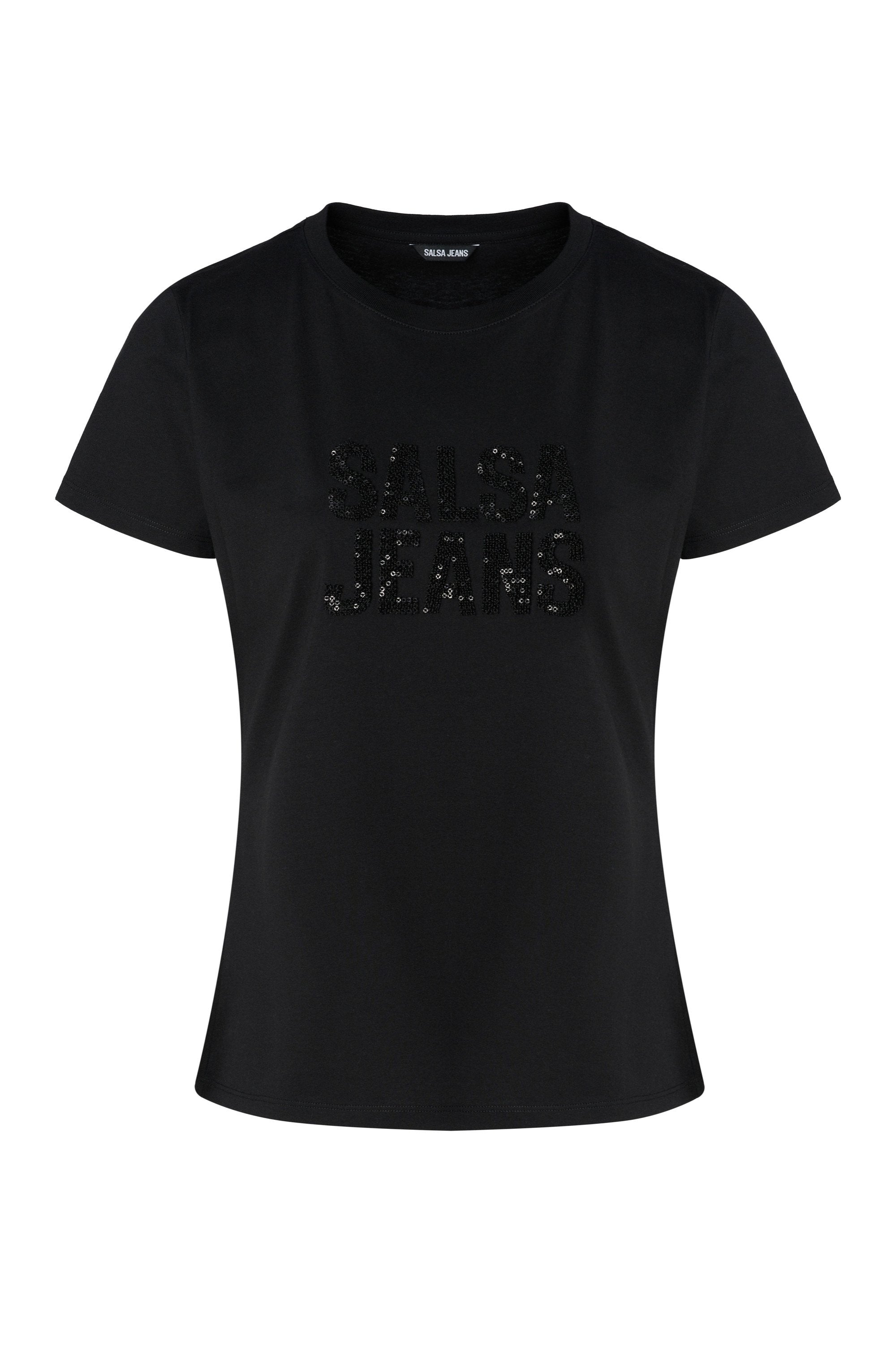 Embroidered Logo T-shirt en noir T-shirts Salsa Jeans   