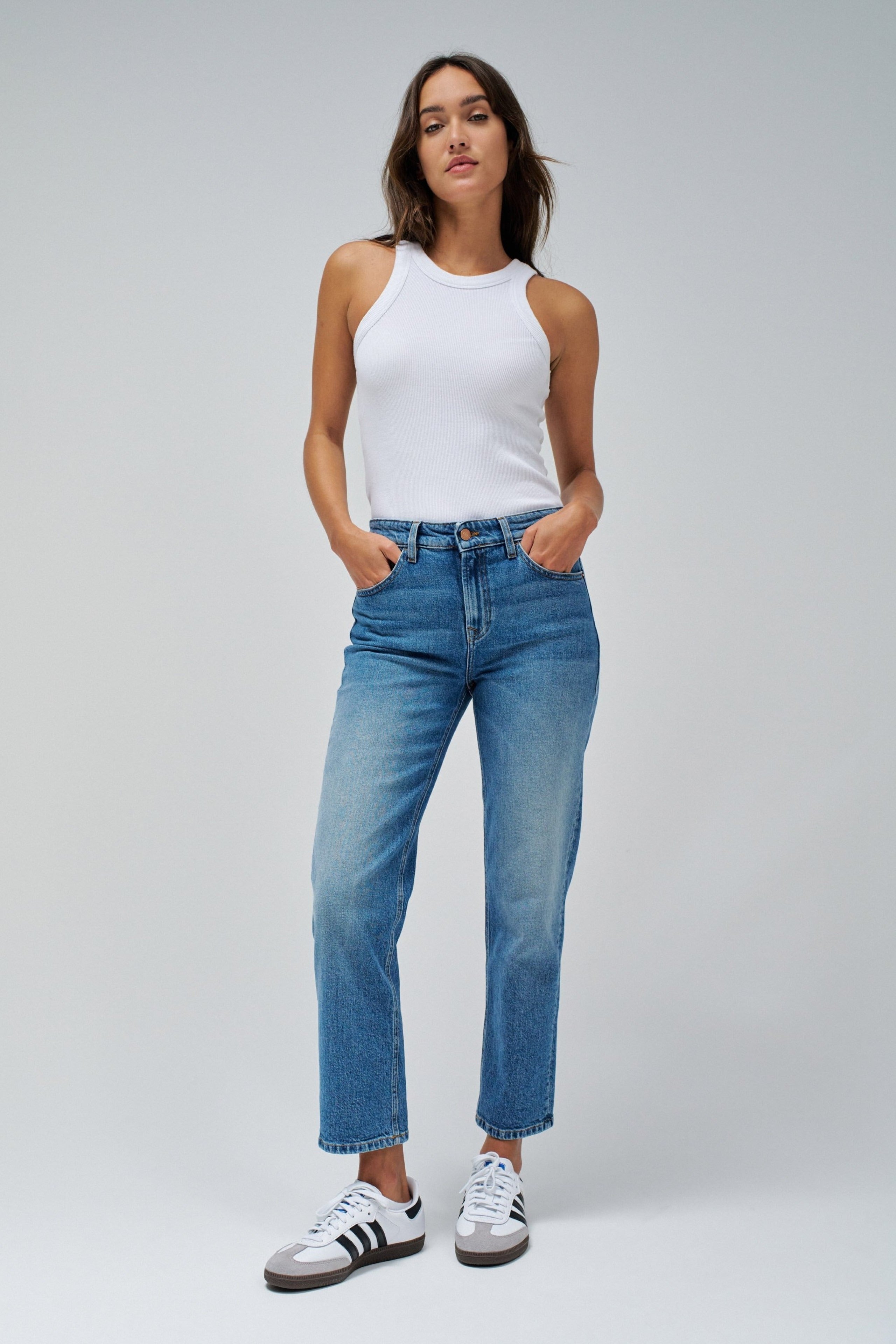 Jeans True Cropped Slim en Medium Wash Salsa Jeans