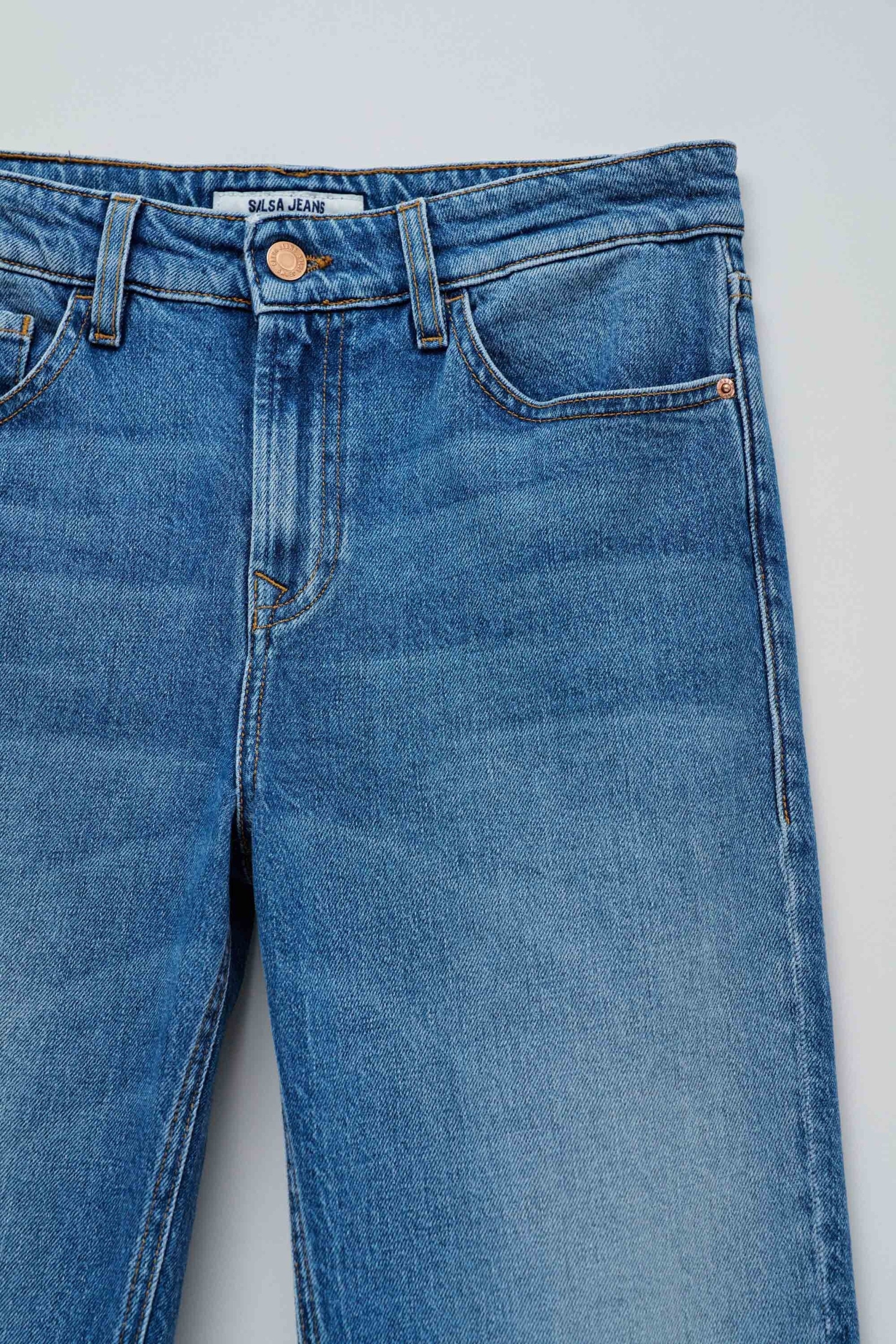 Jeans True Cropped Slim en Medium Wash Salsa Jeans