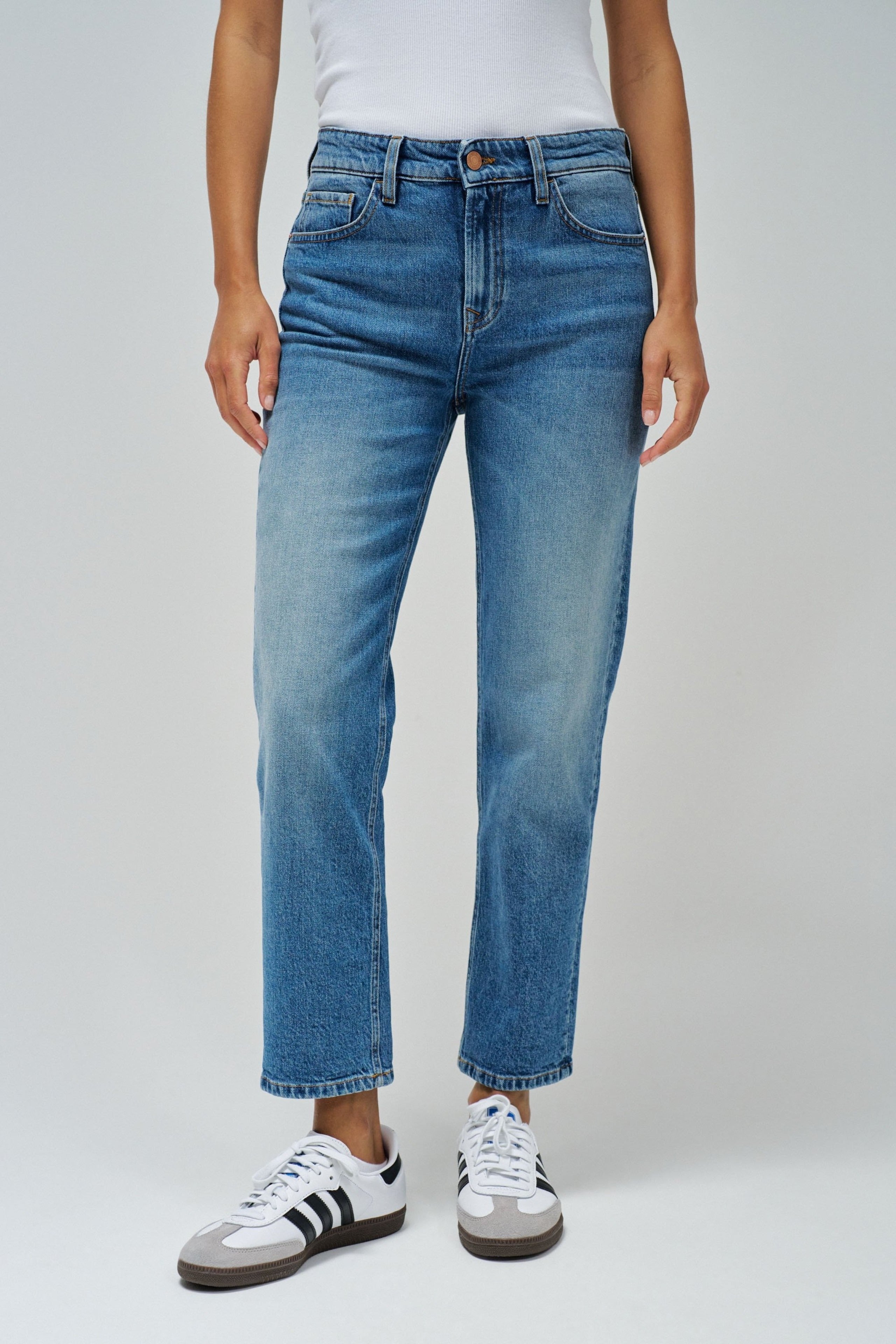 Jeans True Cropped Slim en Medium Wash Salsa Jeans